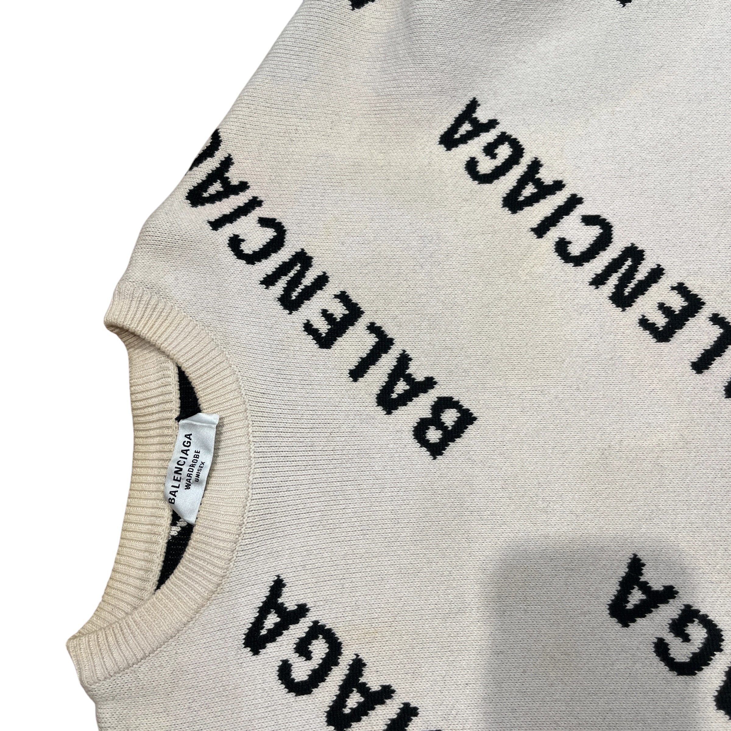 BALENCIAGA/Sweater/S/All Over Print/Cotton/CRM/ view 6