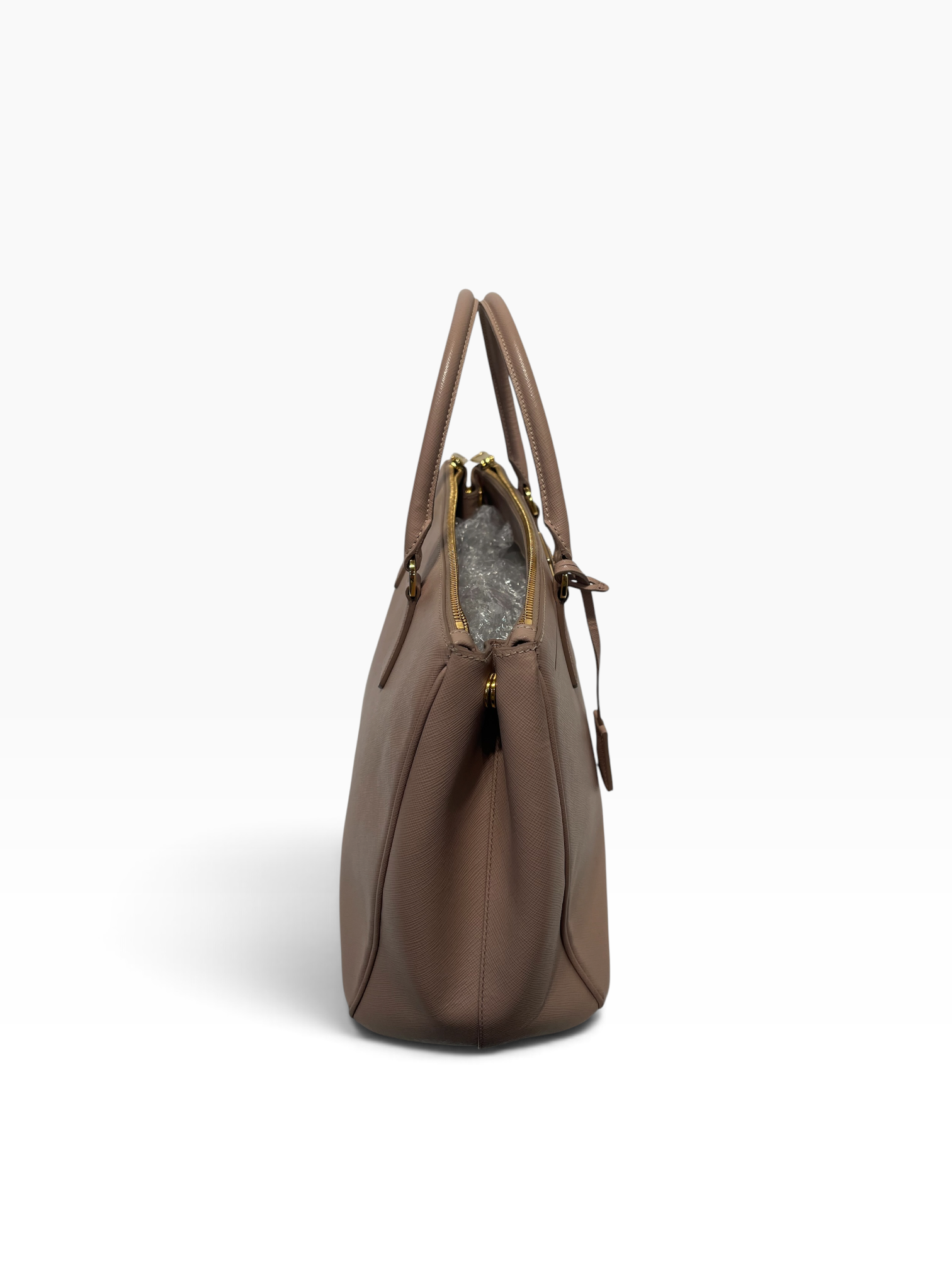 PRADA/Hand Bag/Leather/BEG/Saffian tote W/strap view 5
