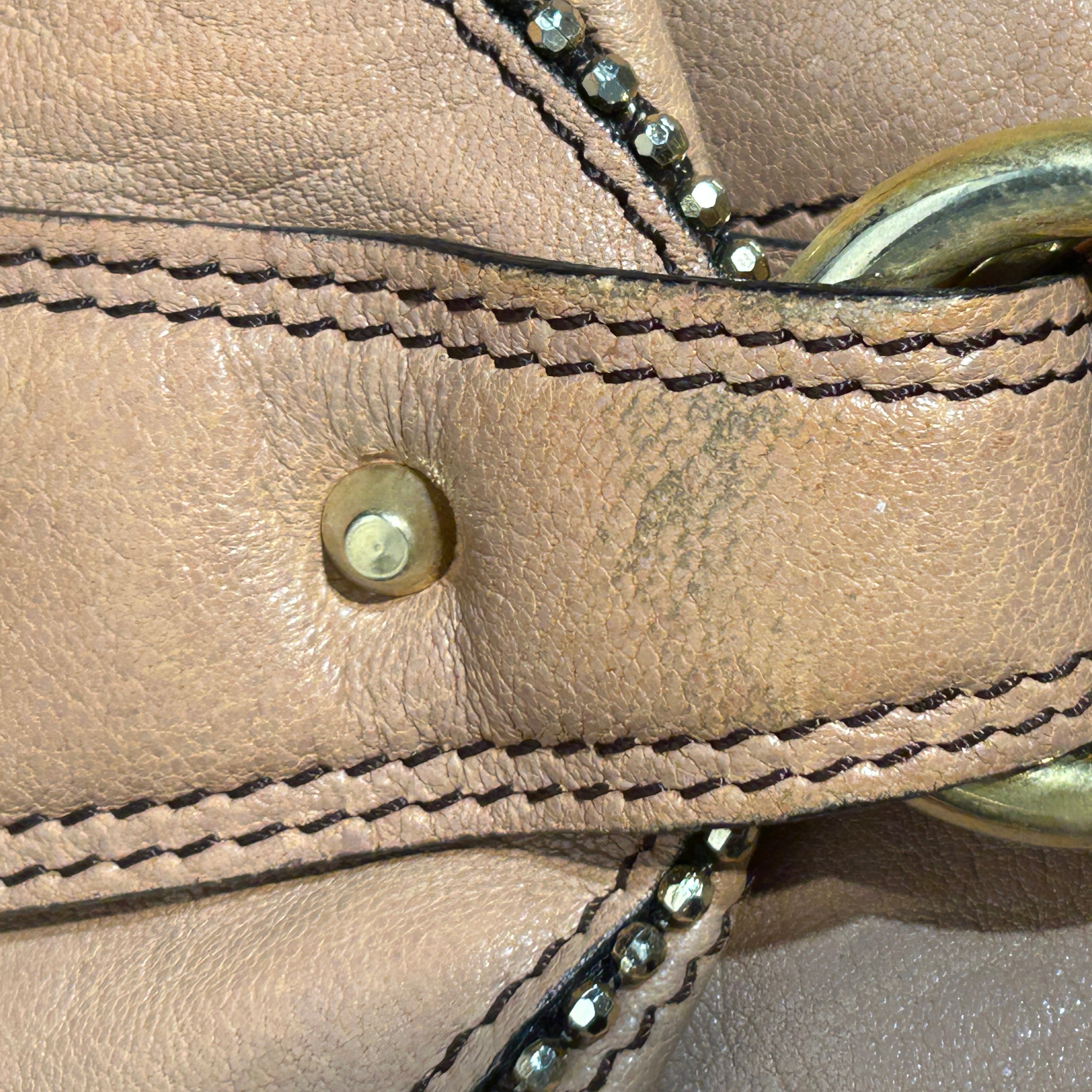 roberto cavalli/Tote Bag/Leather/CML/Hobo, Gold Beads/Synch btm view 9
