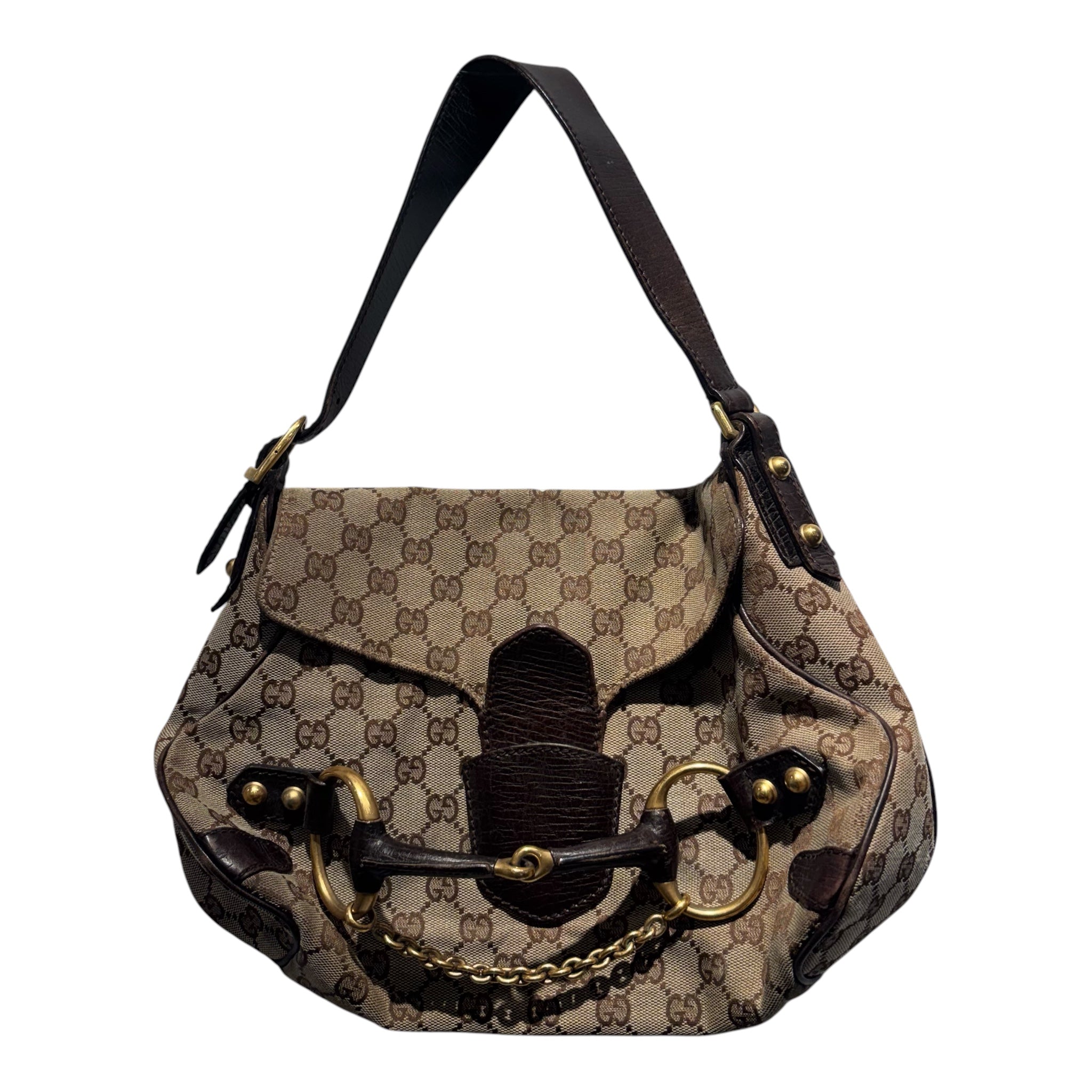 GUCCI/Hand Bag/Monogram/BRW/HORSEBIT CHAIN FLIP view 1