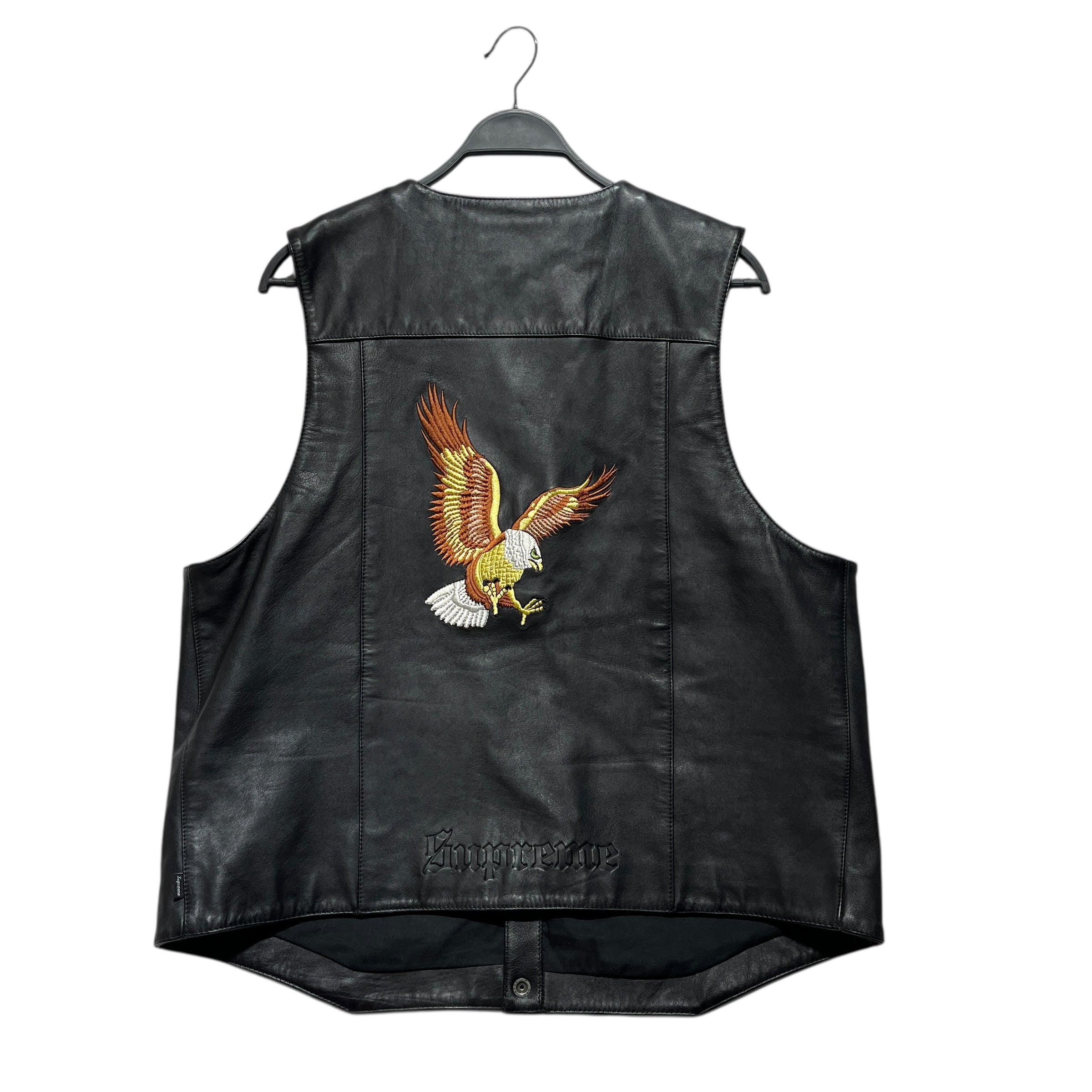Supreme/Vest/L/Leather/BLK/EAGLE EMBROIDERY view 2