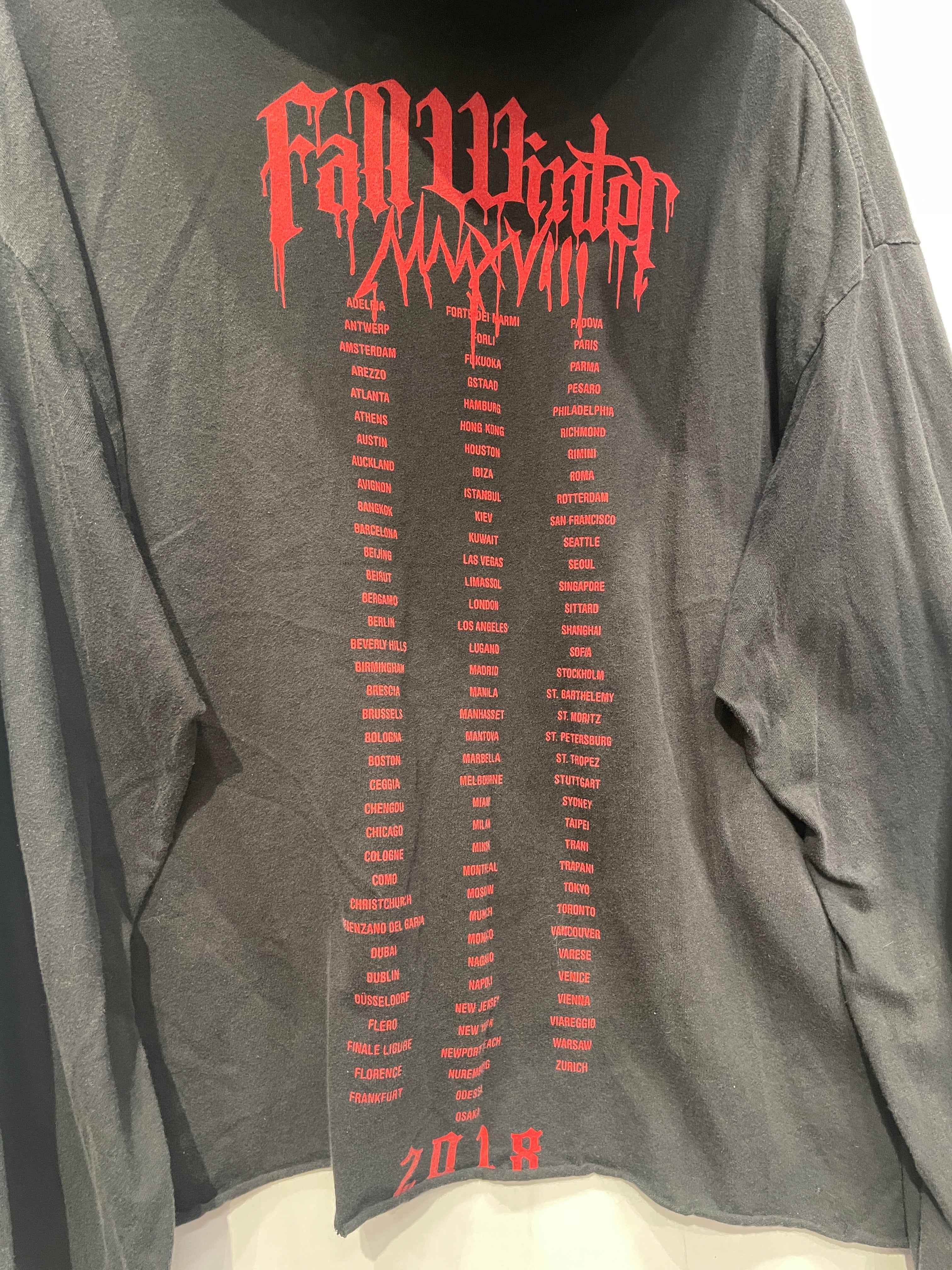 VETEMENTS/Hoodie/Graphic/Cotton/BLK/METAL TOUR HOODIE RED GRAPHIC view 5