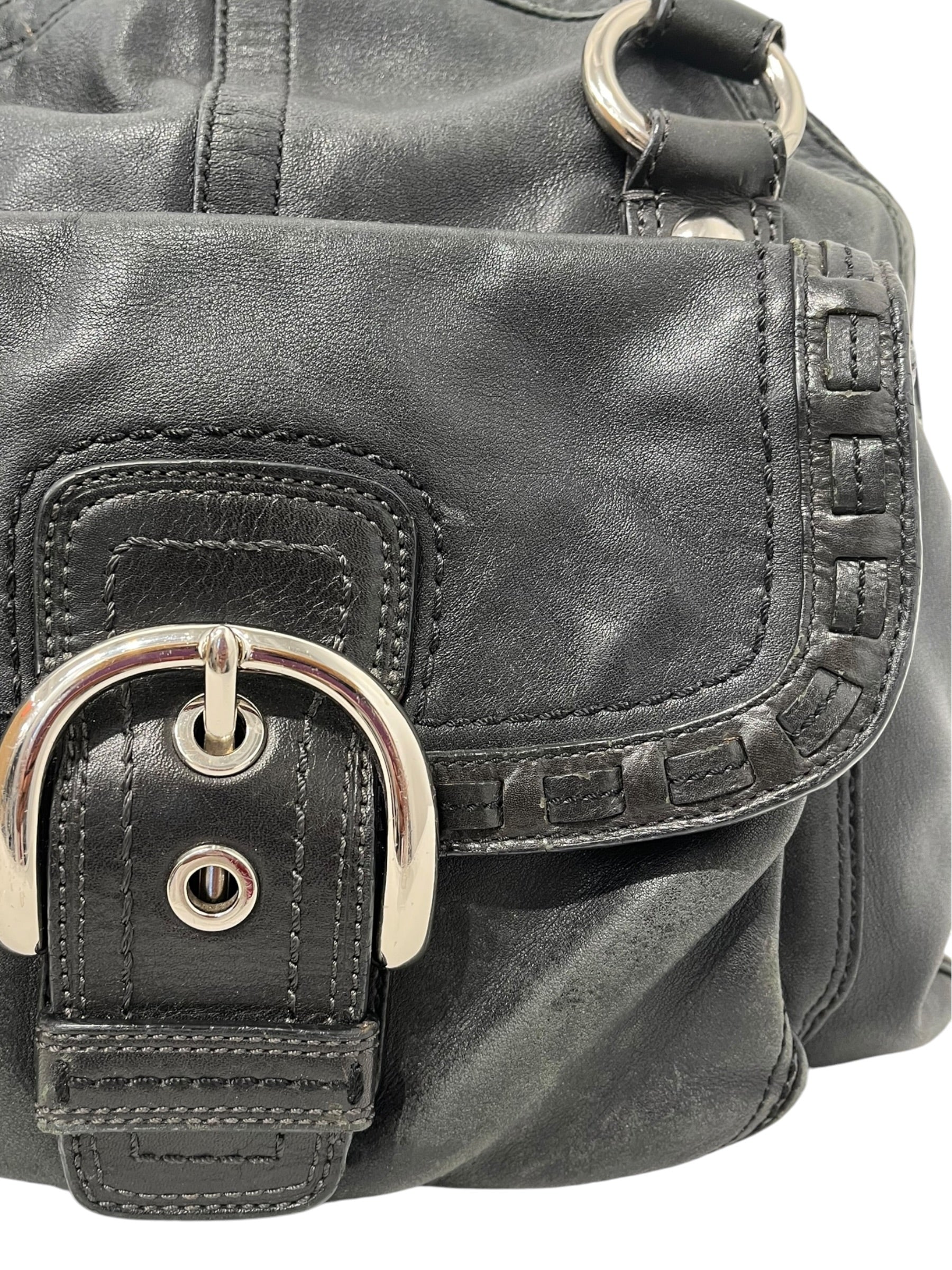 COACH/Bag/Leather/BLK/SILVER BUCKLE WEAVE STRAP view 9