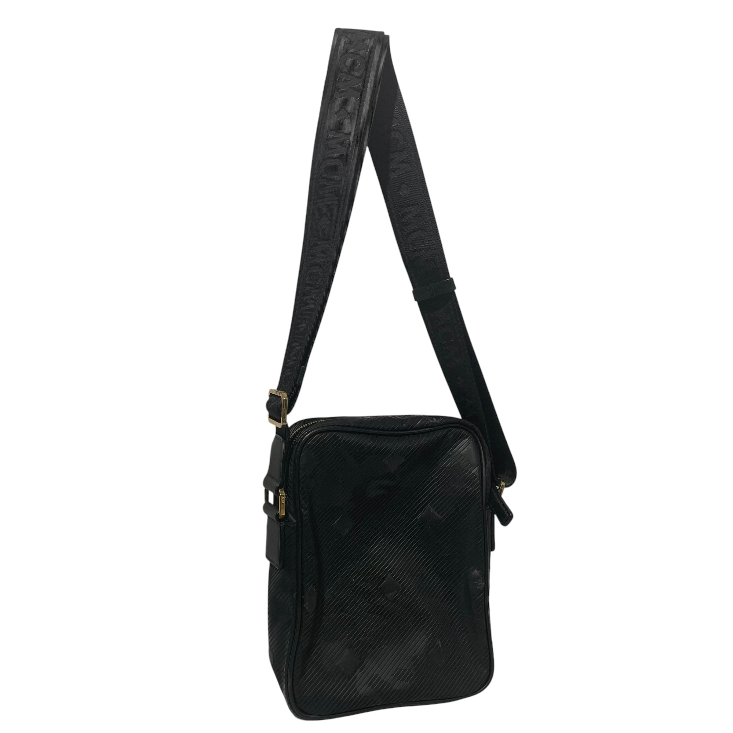 MCM/Cross Body Bag/Monogram/Leather/BLK/0236E view 2
