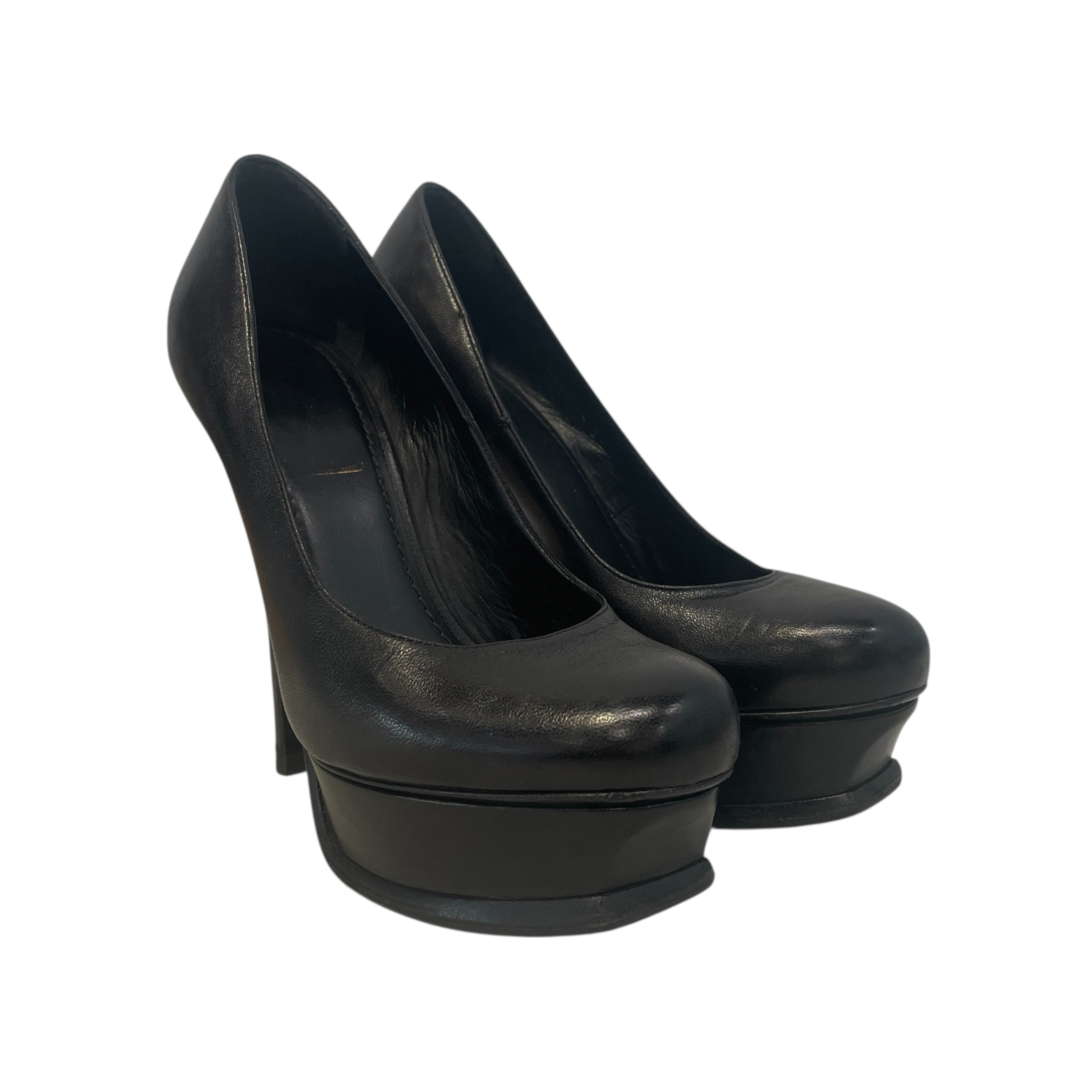 YVES SAINT LAURENT/Heels/EU 36/Leather/BLK/Platform/Rive Gauche Platform view 1