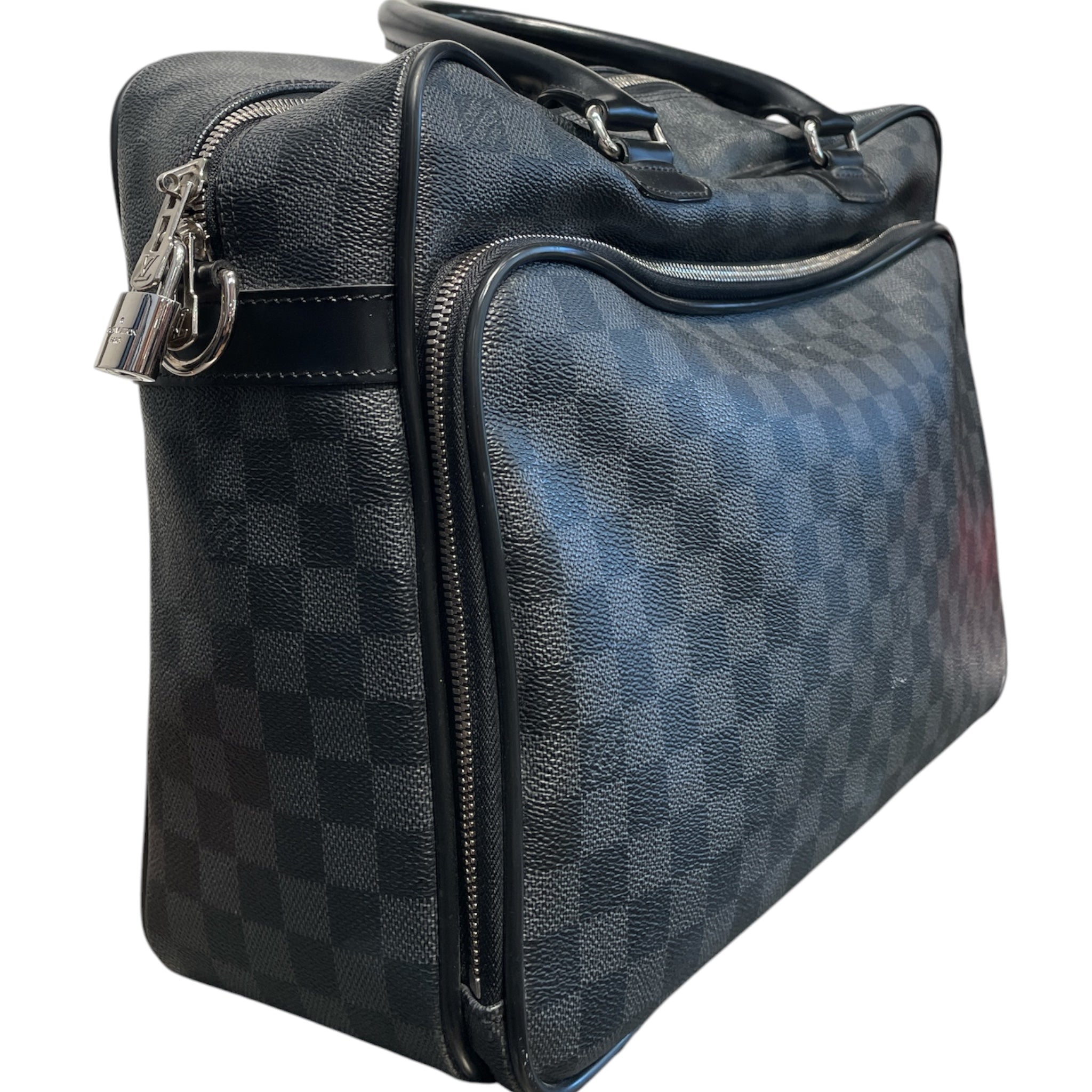 LOUIS VUITTON/Luggage/All Over Print/Leather/BLK/LAPTOP TRAVEL BAG view 6