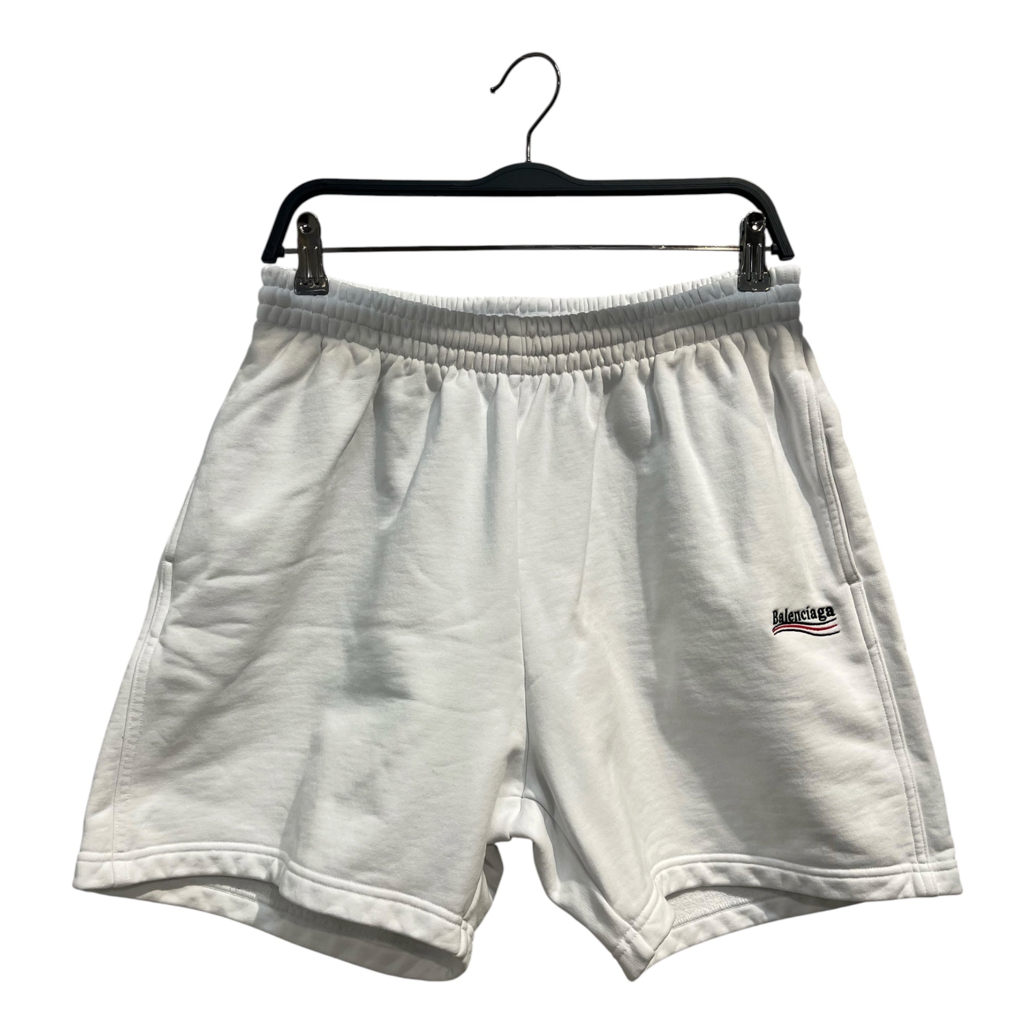 BALENCIAGA/Shorts/S/Cotton/WHT/POLITICAL LOGO SHORTS view 1