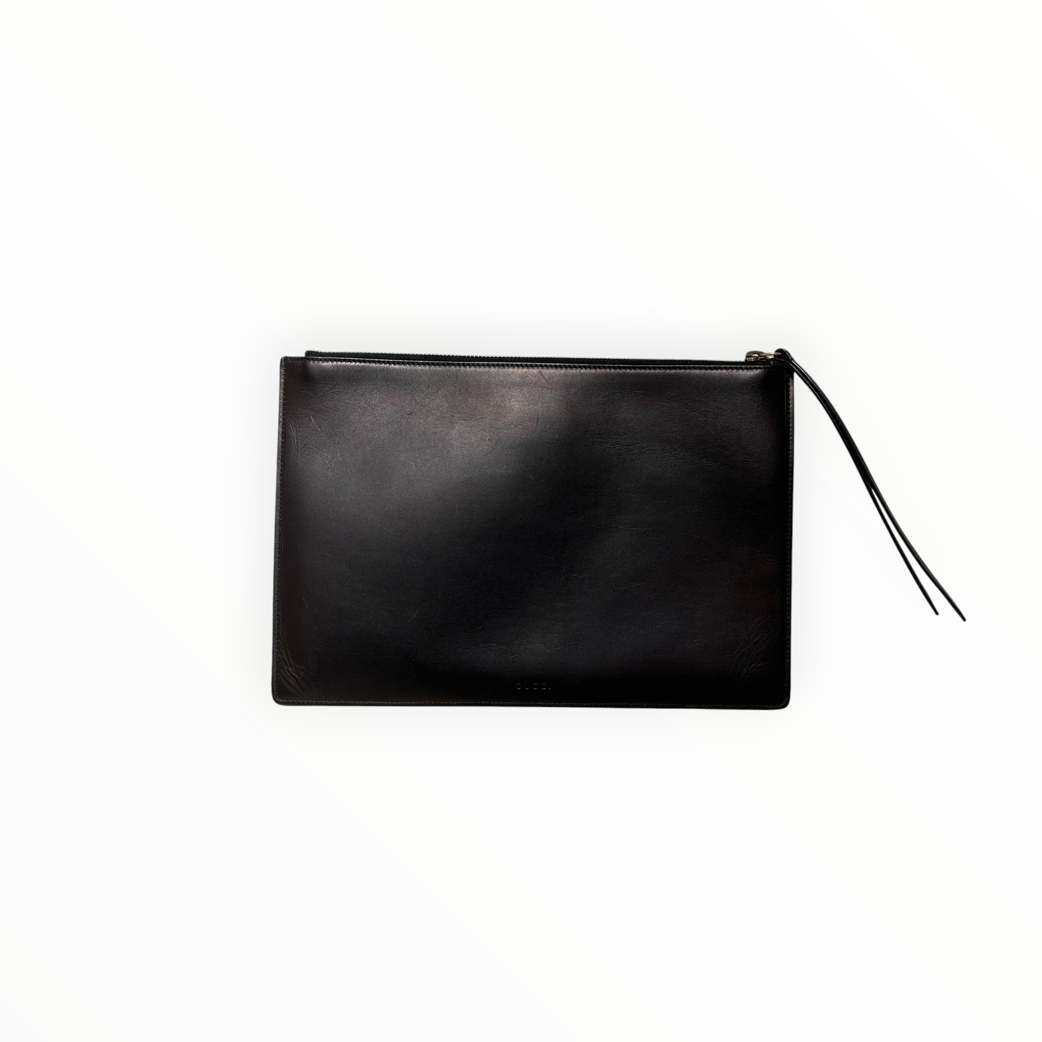 GUCCI/Pouch/Leather/BLK/life is gucci pouch view 2