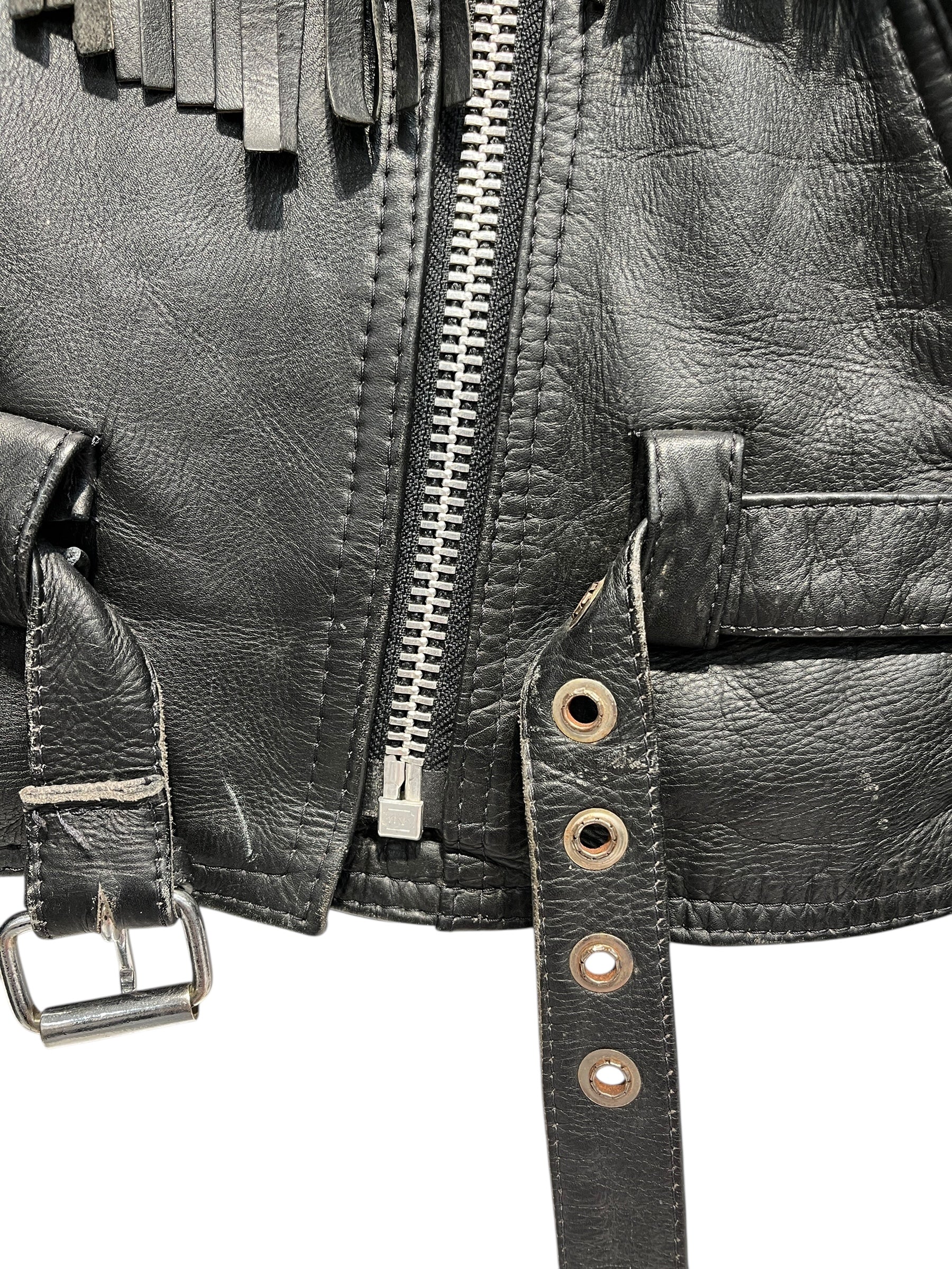 Genuine Leather/Leather Jkt/14/Leather/BLK/ view 3
