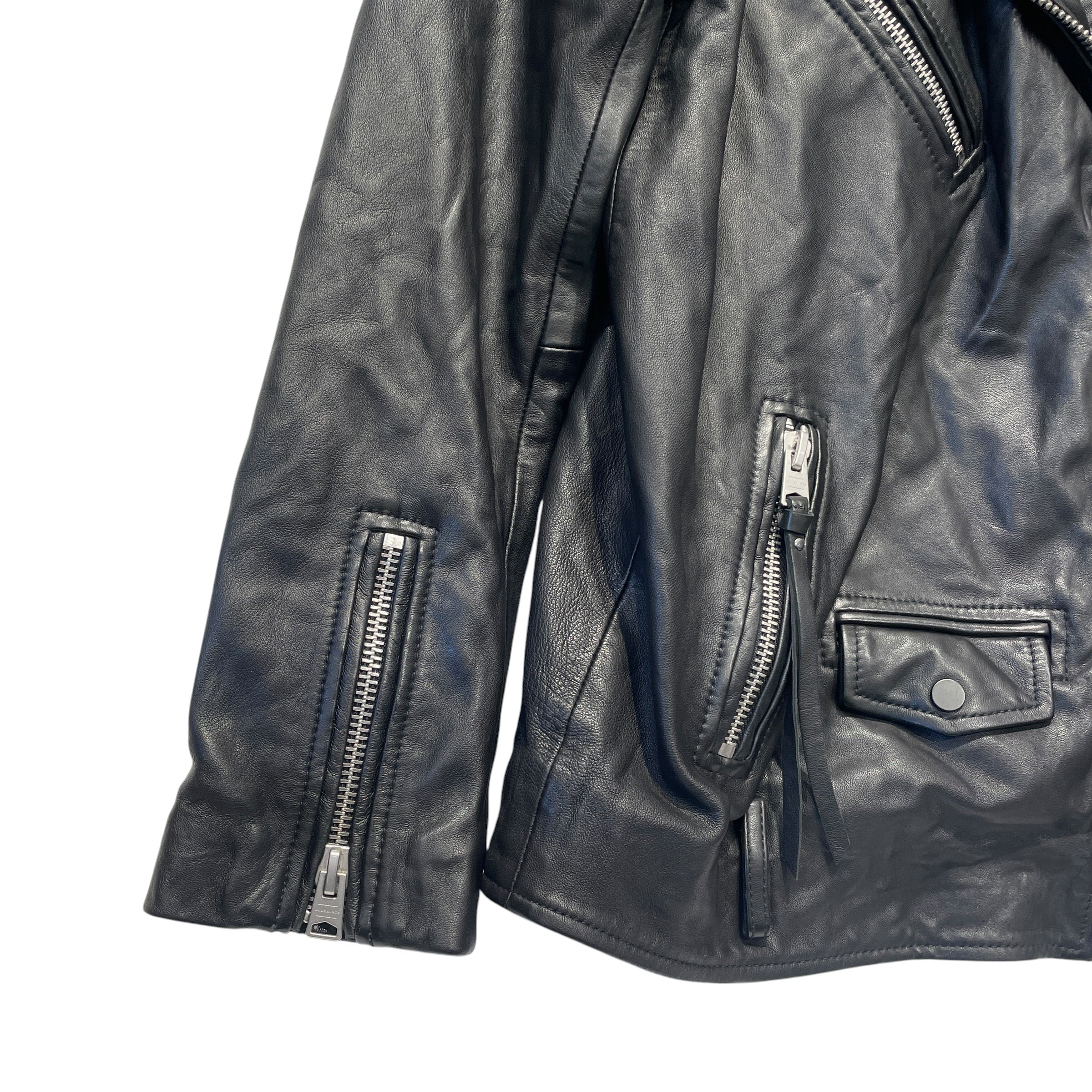 ALLSAINTS/Leather Jkt/S/Leather/BLK/Biker Jacket view 2