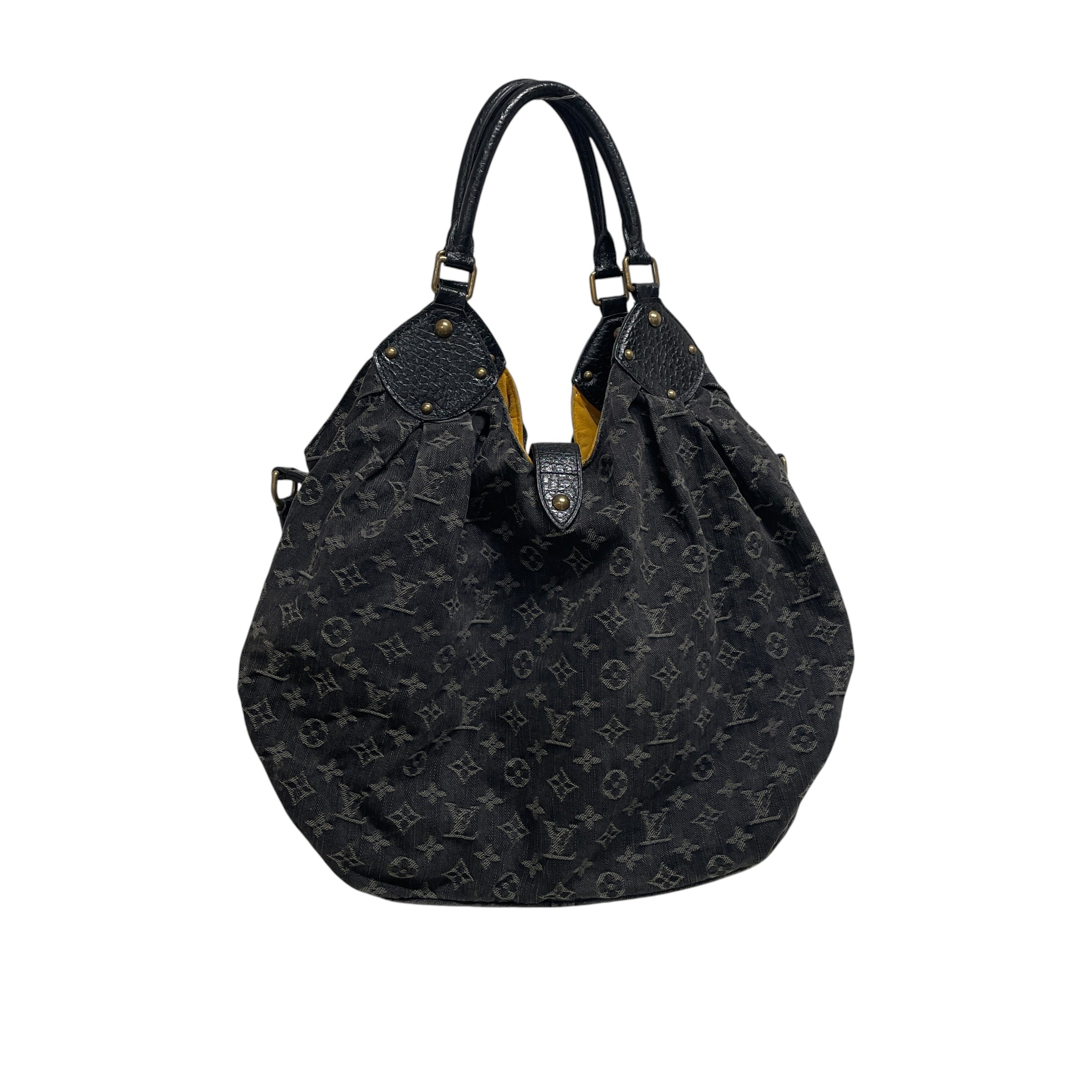 LOUIS VUITTON/Hand Bag/Monogram/Denim/BLK/YQTDBKR view 2