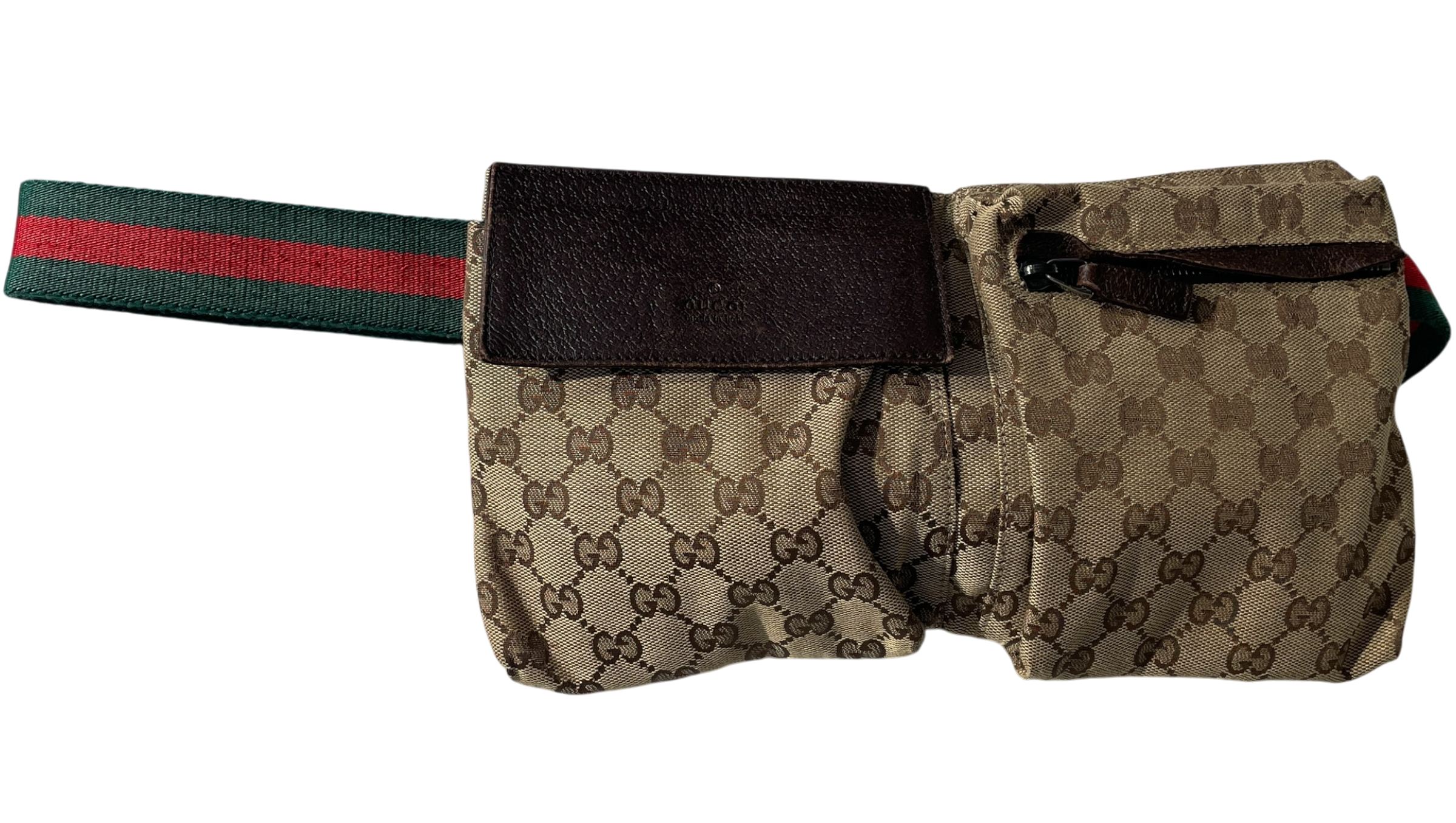 GUCCI/Bag/Monogram/BEG/GUCCI DOUBLE POCKET BELT BAG view 1