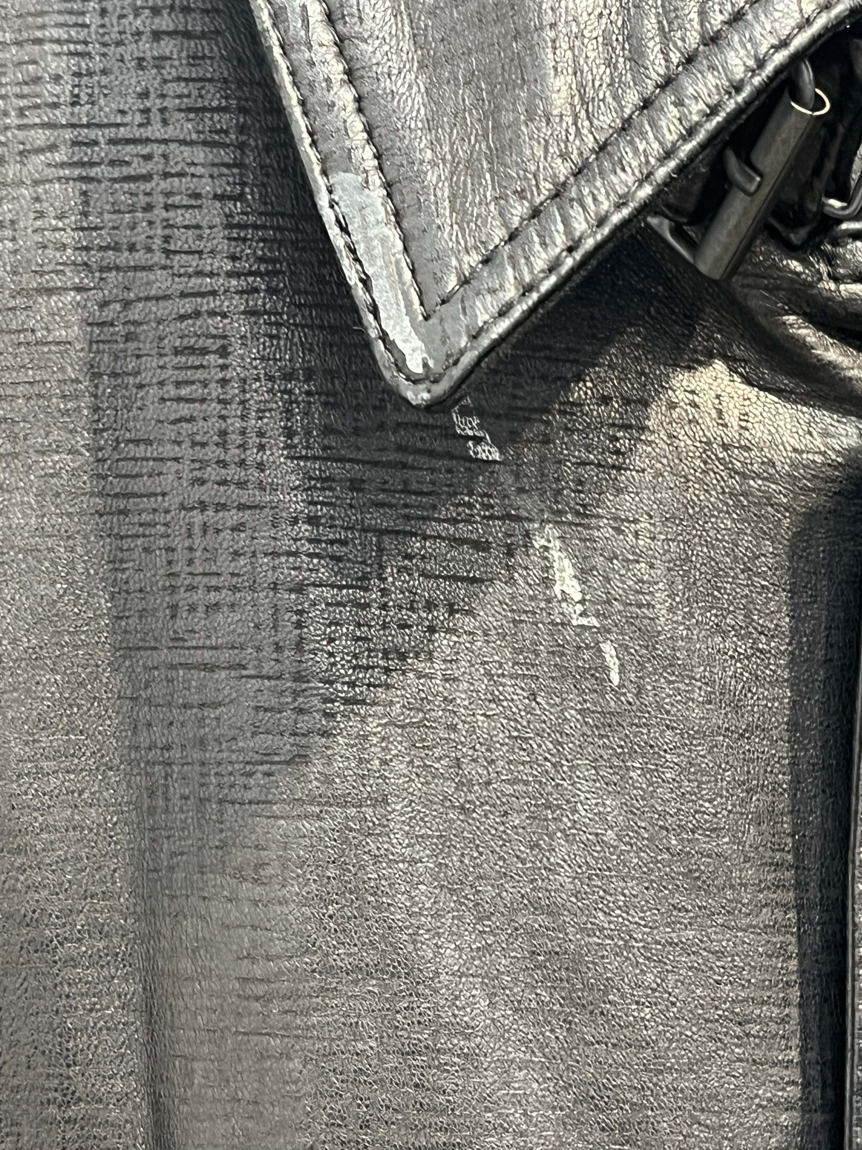 john varvatos/Leather Jkt/48/Leather/BLK/PATTERNED LEATHER COAT view 4