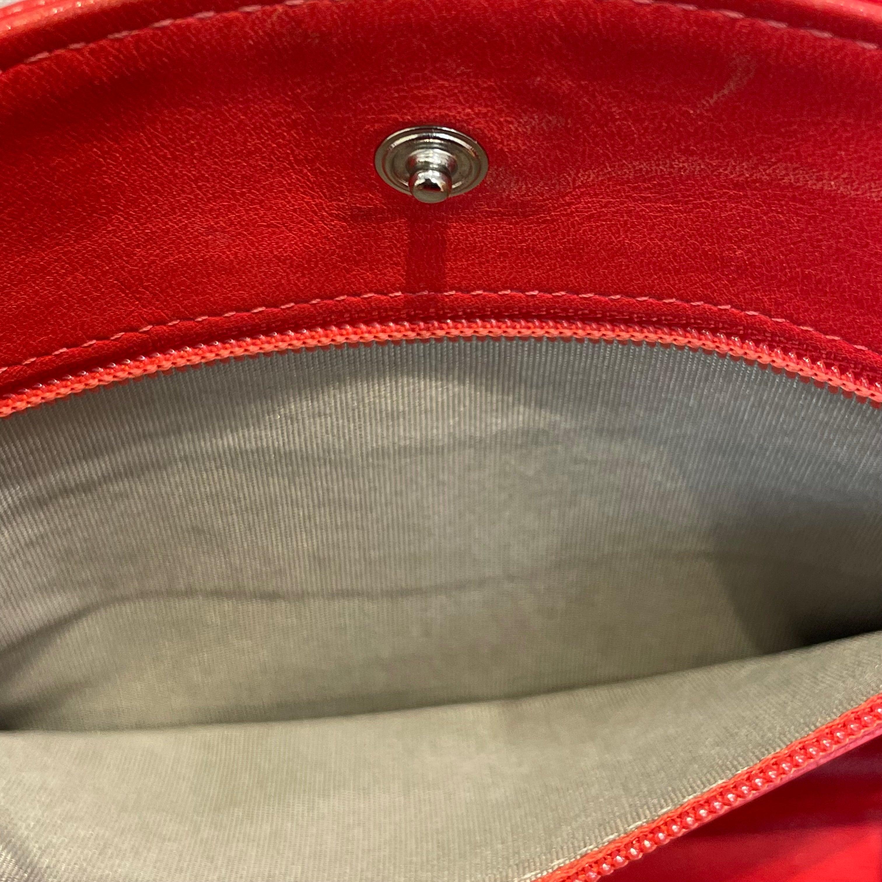 CHANEL/Cross Body Bag/Leather/RED/CHAIN STRAP, SLV HARDWARE view 12