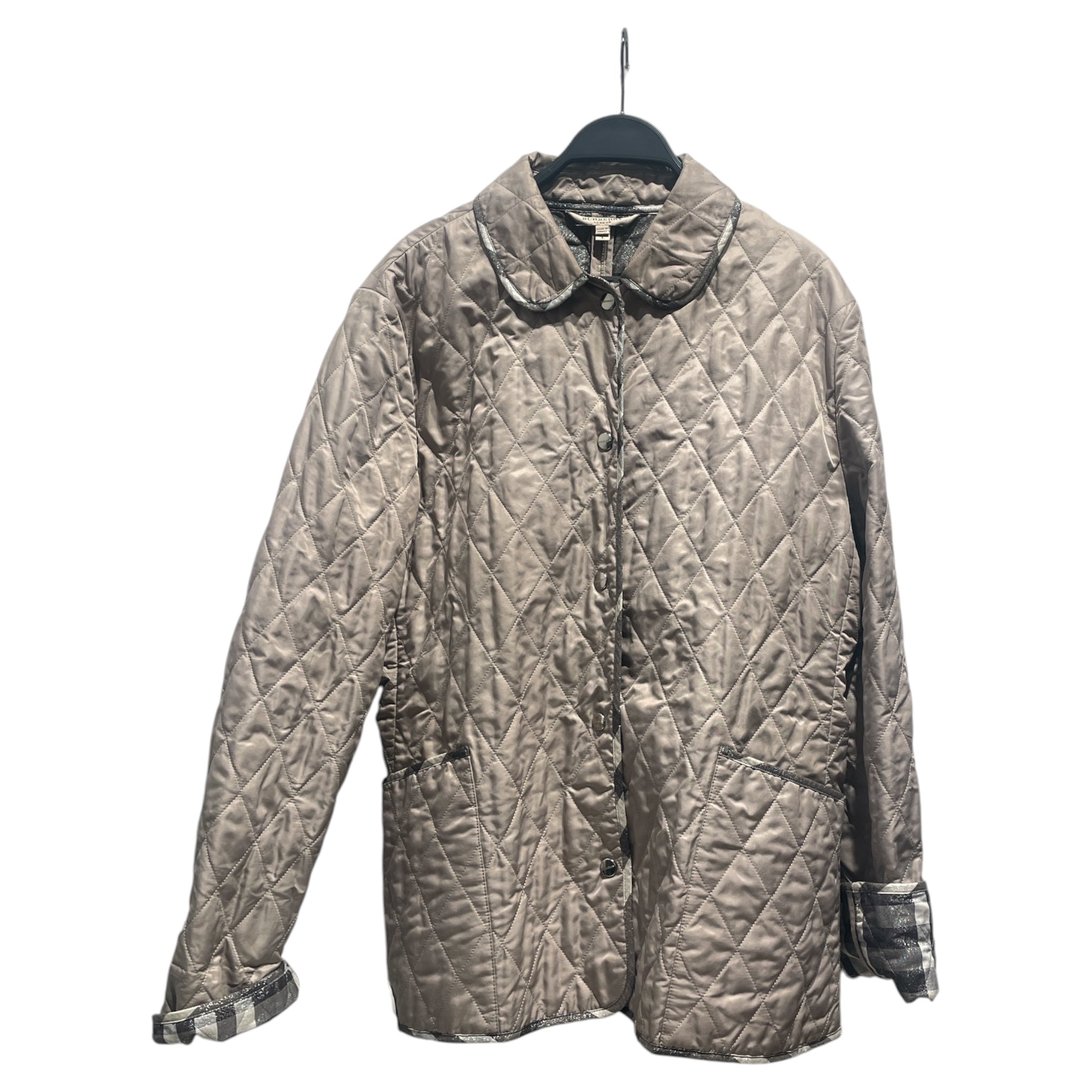 BURBERRY LONDON/Quilted Jkt/L/Nylon/CRM/Sparkly Interior Quilted Jkt view 1