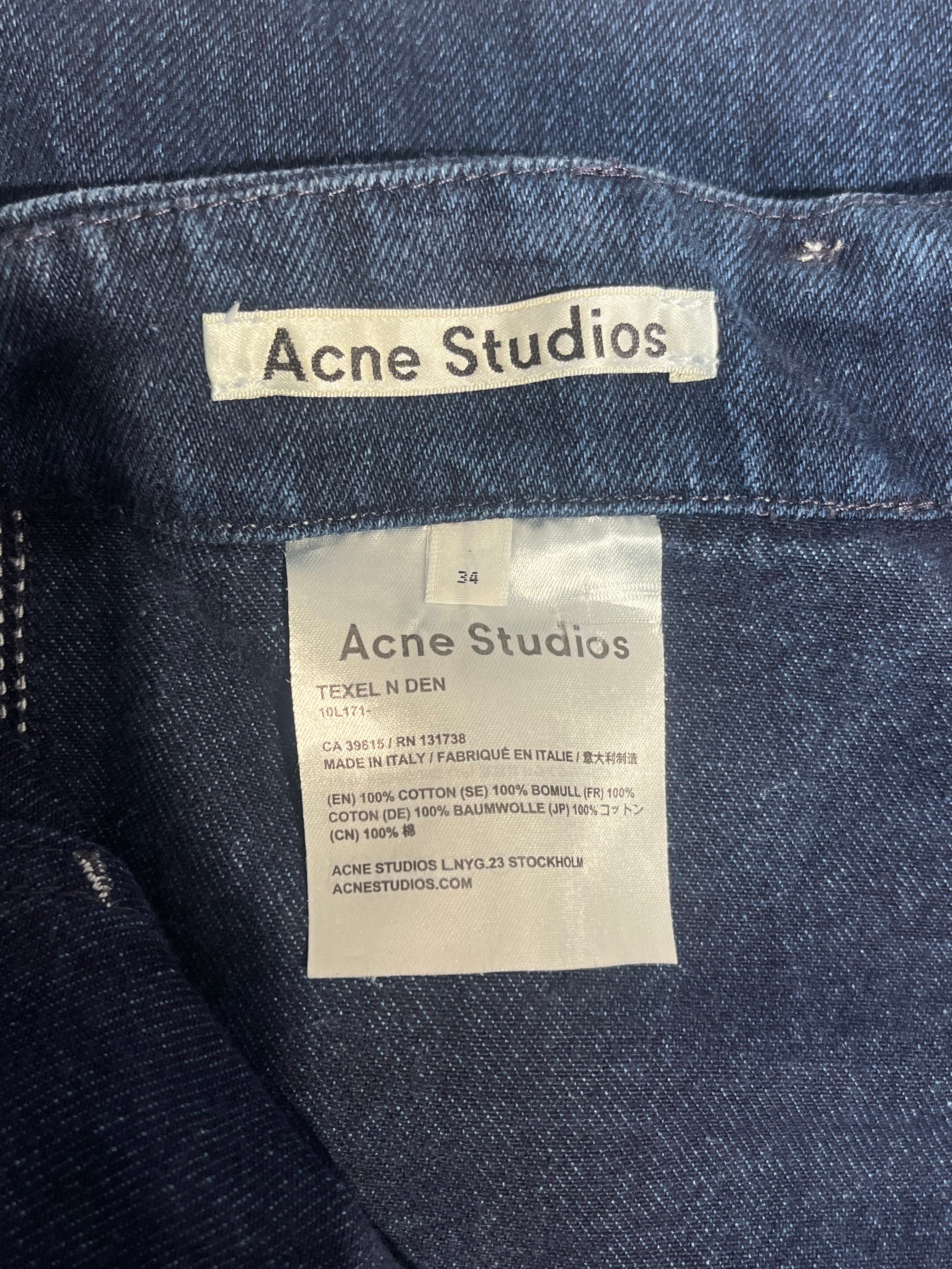 Acne Studios/Cropped Pants/34/Cotton/IDG/DENIM CAPRI view 3
