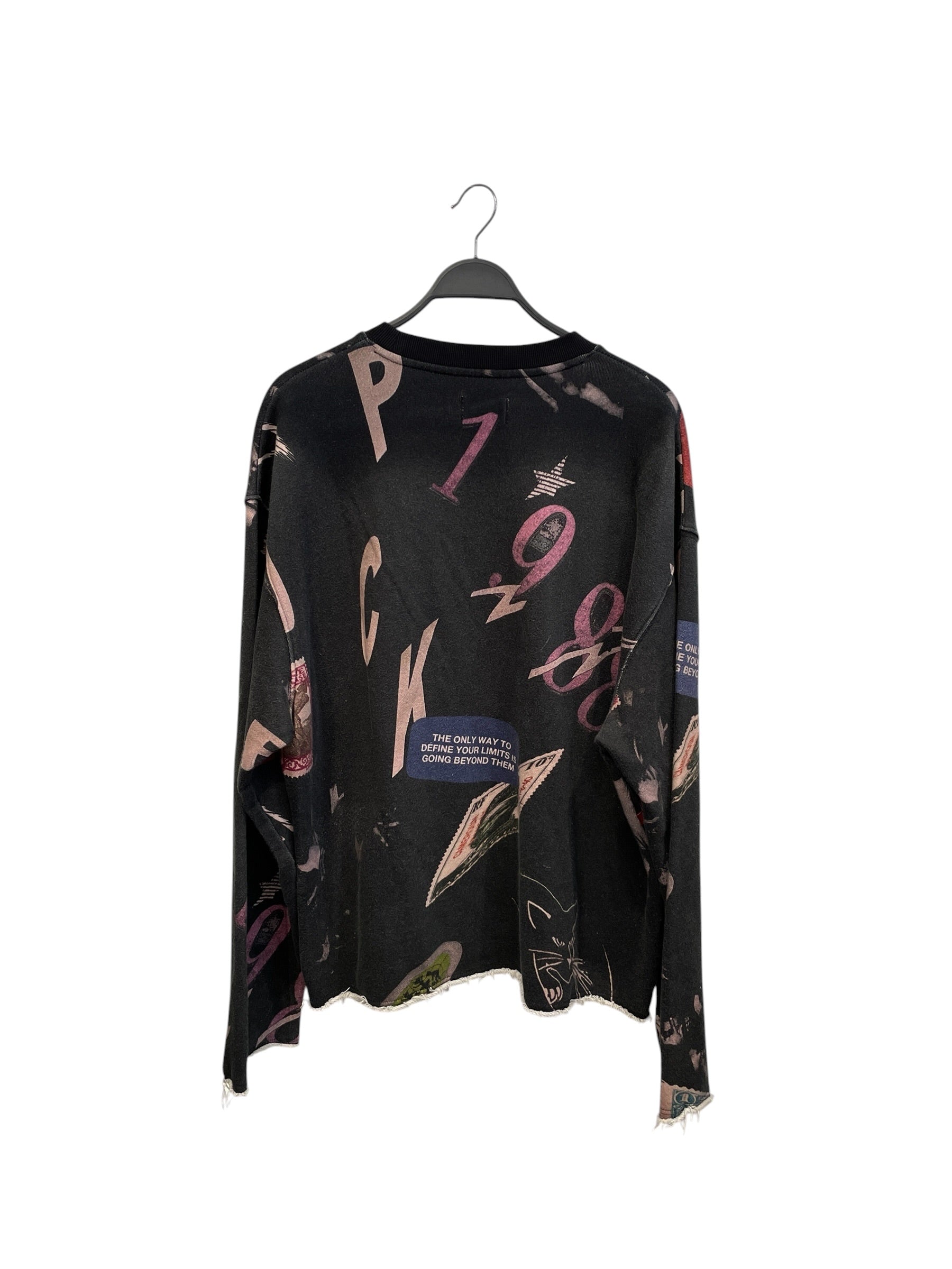 HONOR THE GIFT/Sweatshirt/XL/All Over Print/Cotton/GRY/collage crewneck view 2