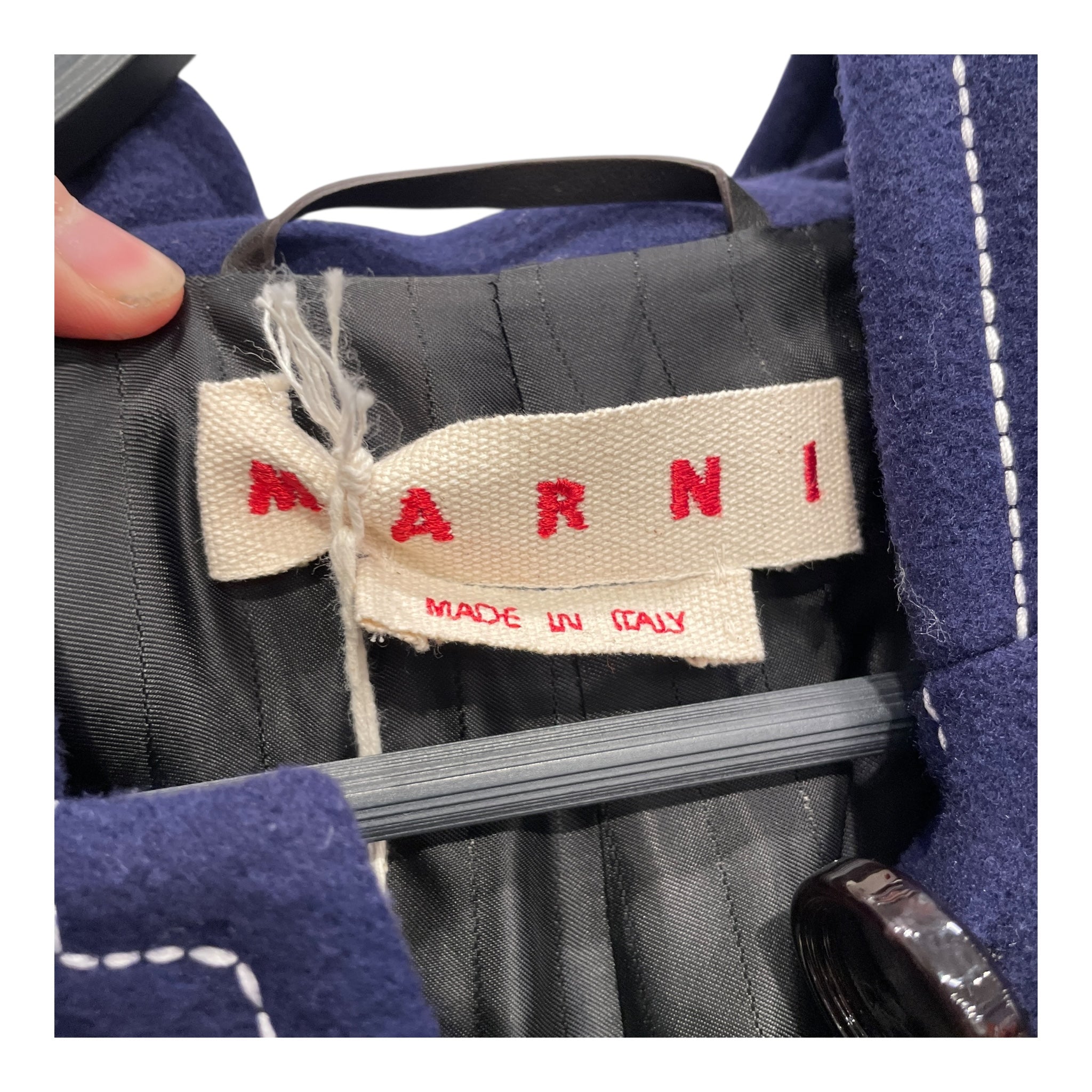 MARNI/Trench Coat/44/Wool/NVY/TOP STITCHED BATH ROBE TRENCH view 3