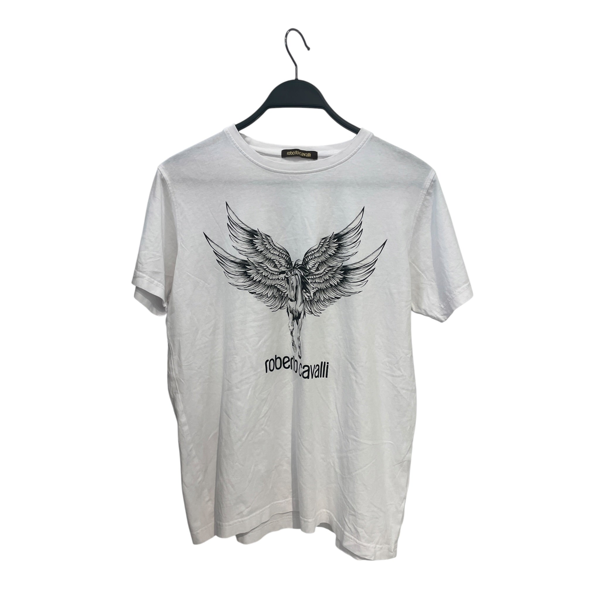 roberto cavalli/T-Shirt/L/Cotton/WHT/Graphic/DOUBLE WING PEGASUS view 1