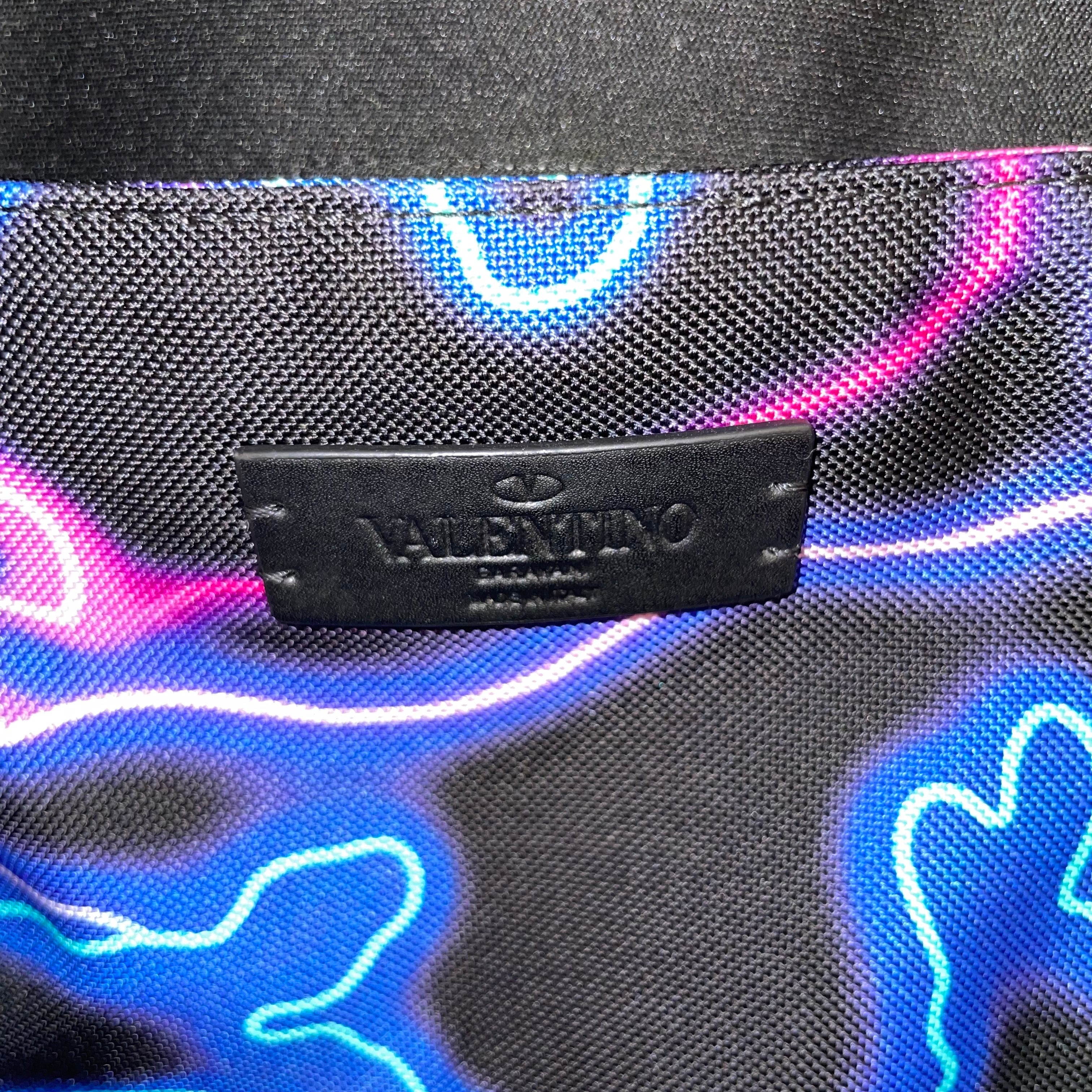VALENTINO GARAVANI/Backpack/Graphic/Cotton/MLT/neon/sil hard/back strap/ view 5