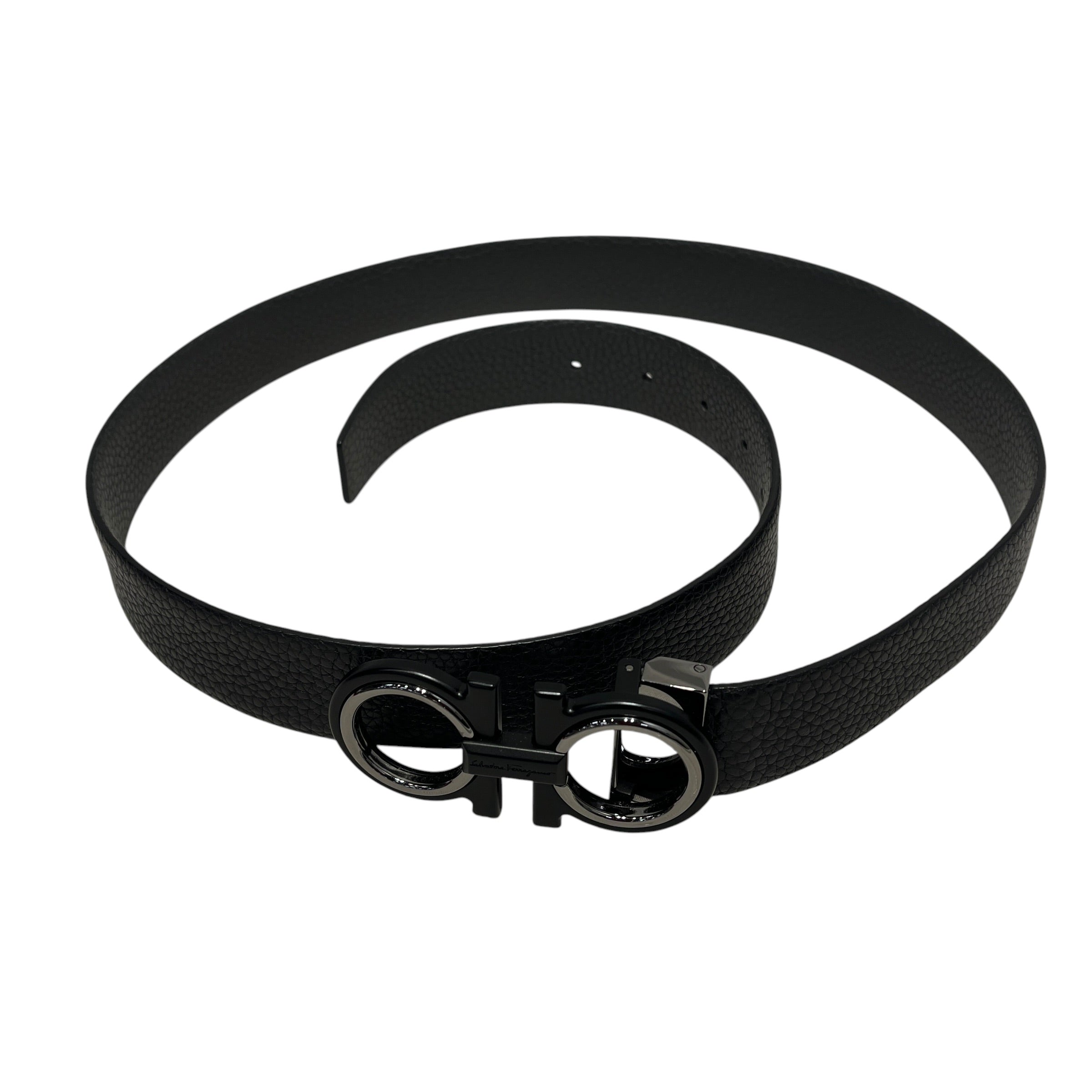 Salvatore Ferragamo/Belt/Leather/BLK/M's/PEBBLED LEATHER/GUNMETAL BUCKL view 11