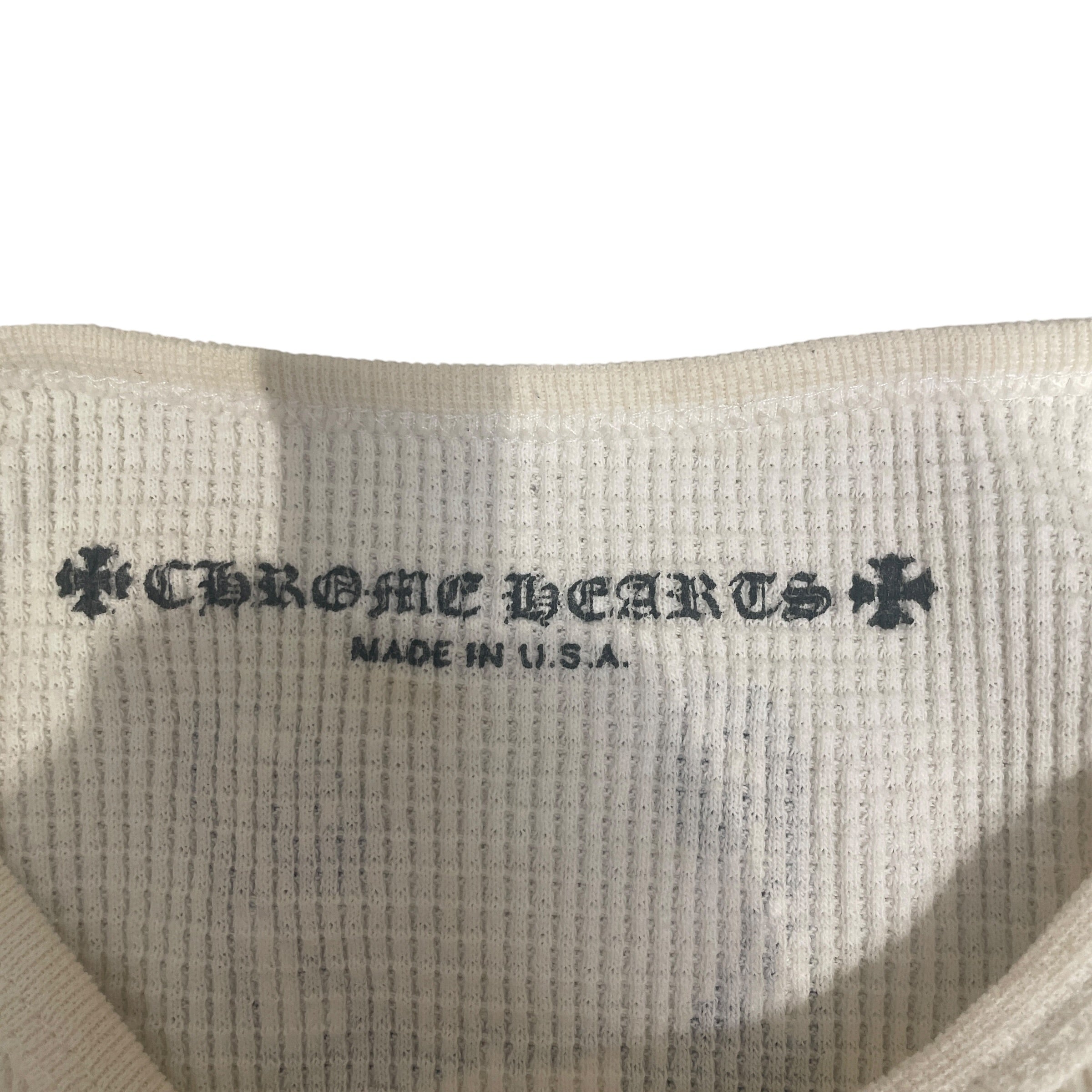 CHROME HEARTS/T-Shirt/S/Cotton/WHT/WAFFLE KNIT CROP TOP view 4