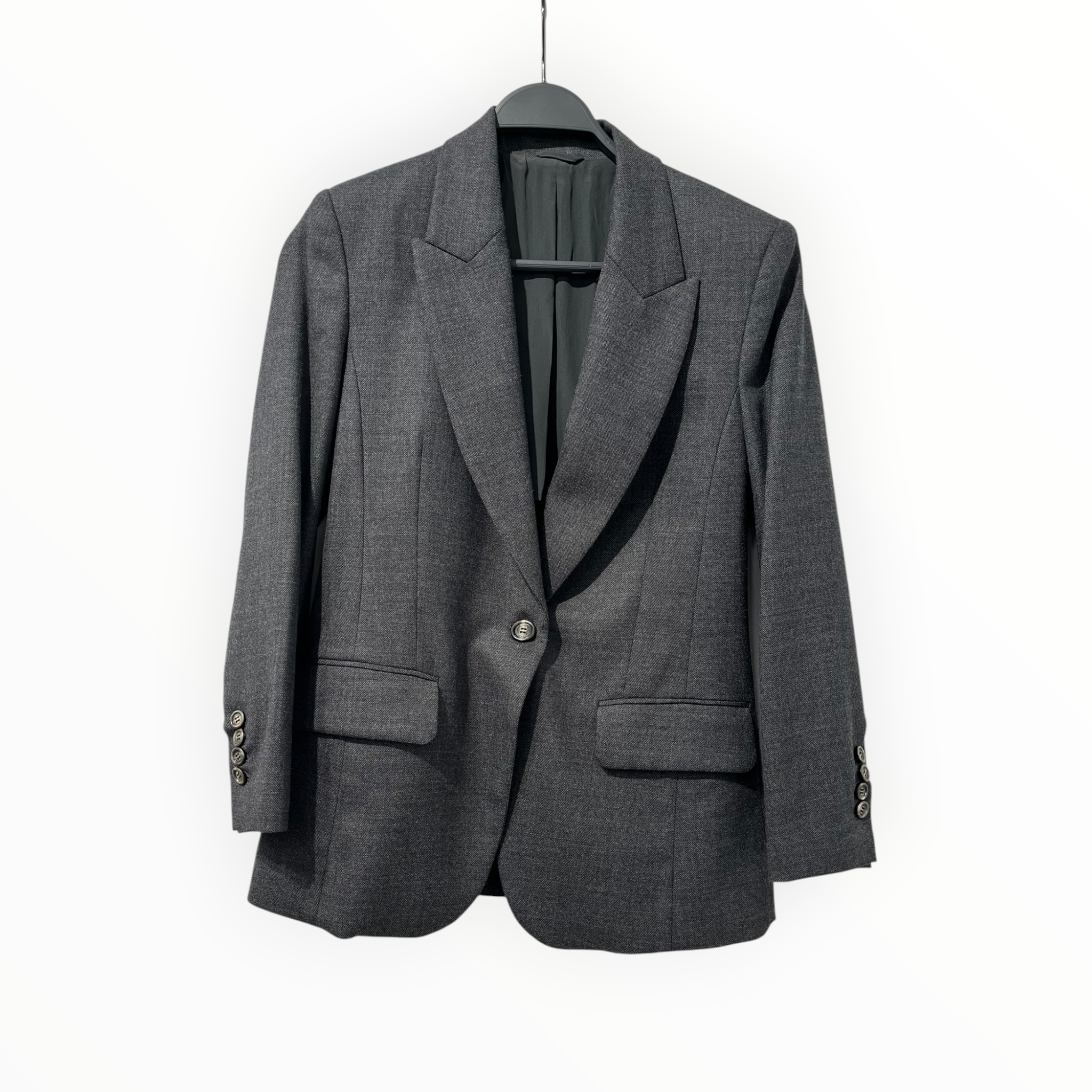 BRUNELLO CUCINELLI/Tailored Jkt/38/Wool/GRY/Single Breasted/ view 1