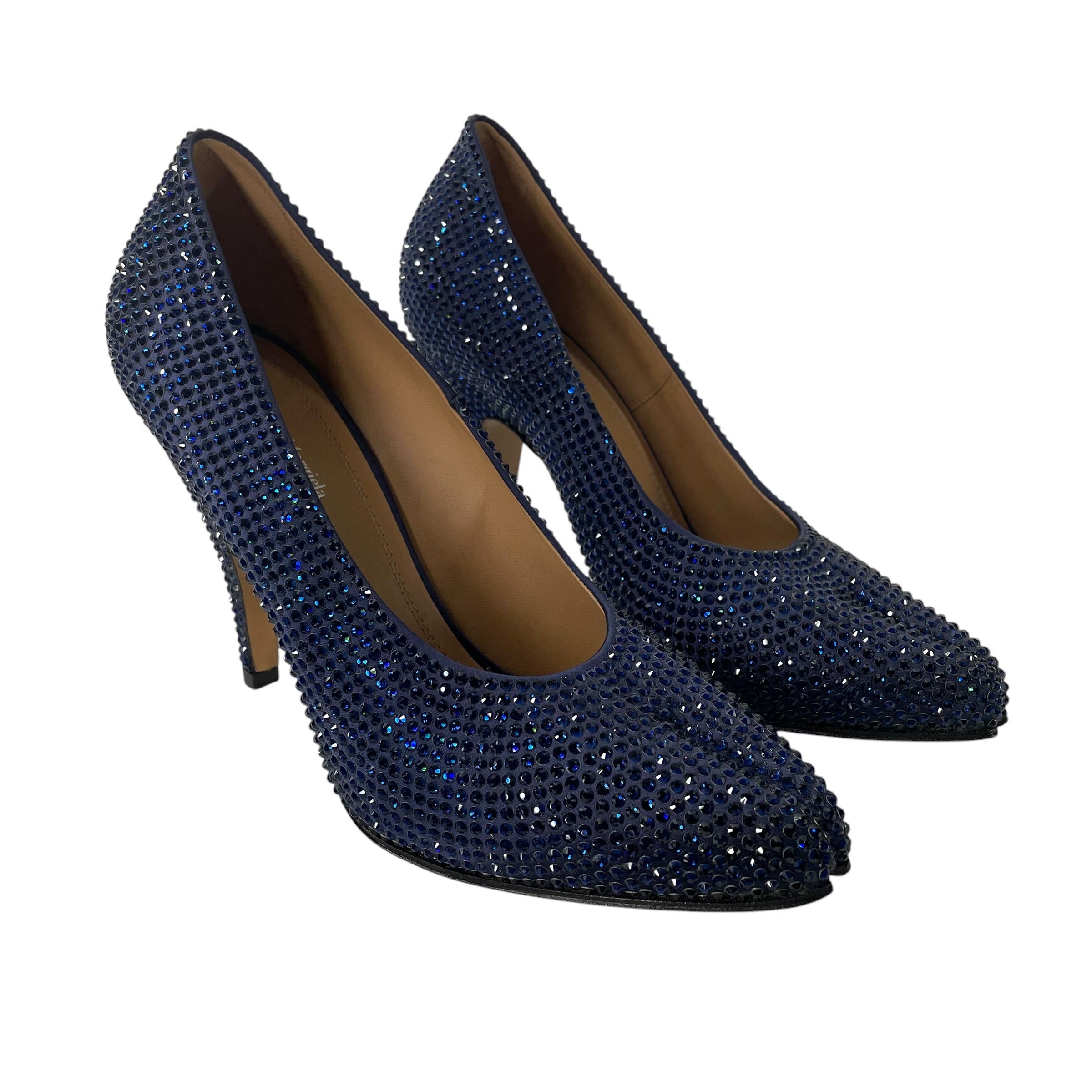 Maison Margiela/Heels/EU 39/Leather/NVY/tabi rhinestone view 1