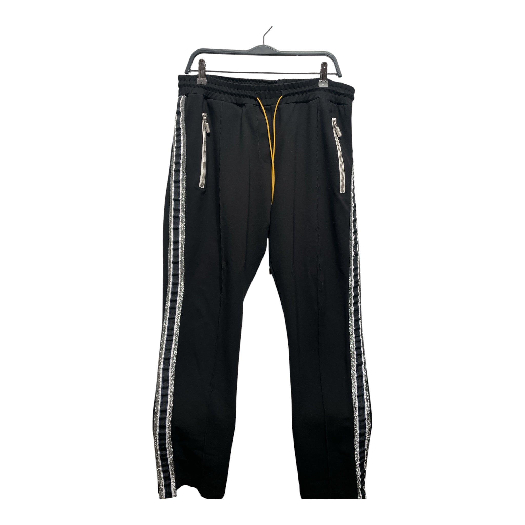 RHUDE/Straight Pants/XXL/Rayon/BLK/Silver Stripe Trackpants view 1