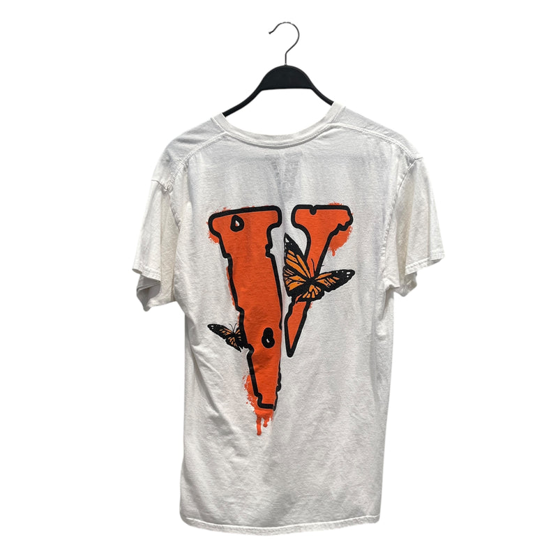 VLONE/T-Shirt/L/Cotton/WHT/ORANGE BUTTERFLY