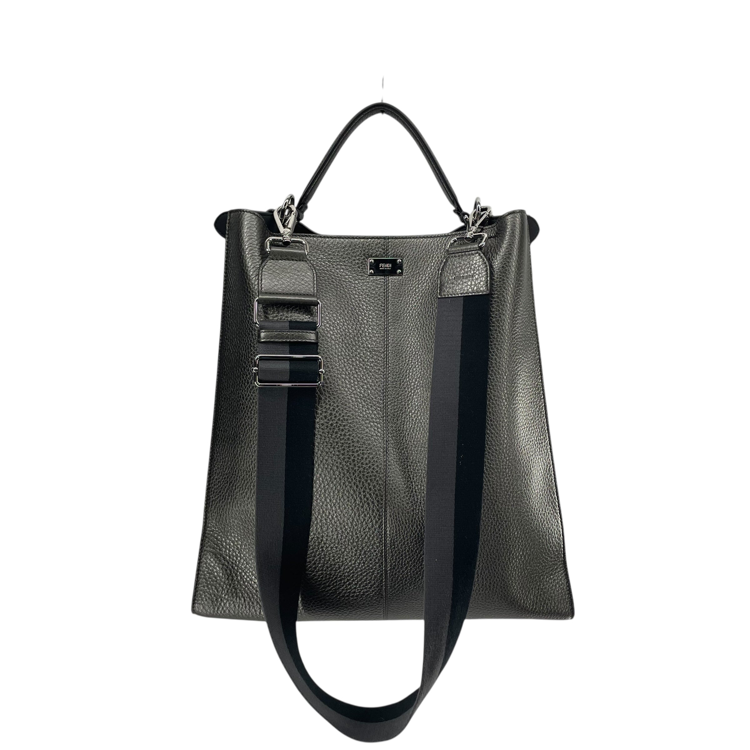 FENDI/Tote Bag/Leather/SLV/PEEKABOO X- LITE CROC view 3