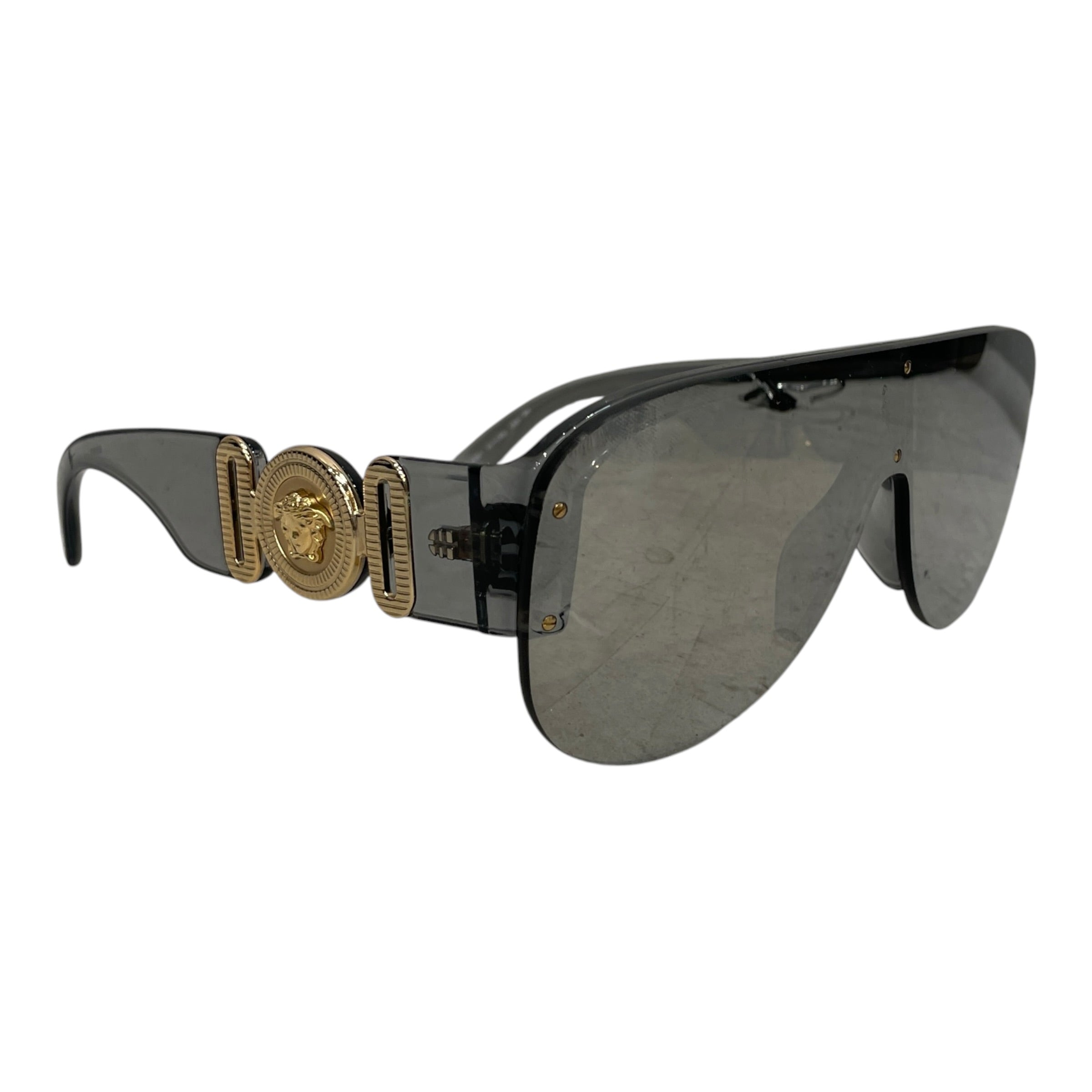 VERSACE/Sunglasses/Plastic/SLV/L's/VERSACE OVERSIZE SHIELD GLASSE view 2