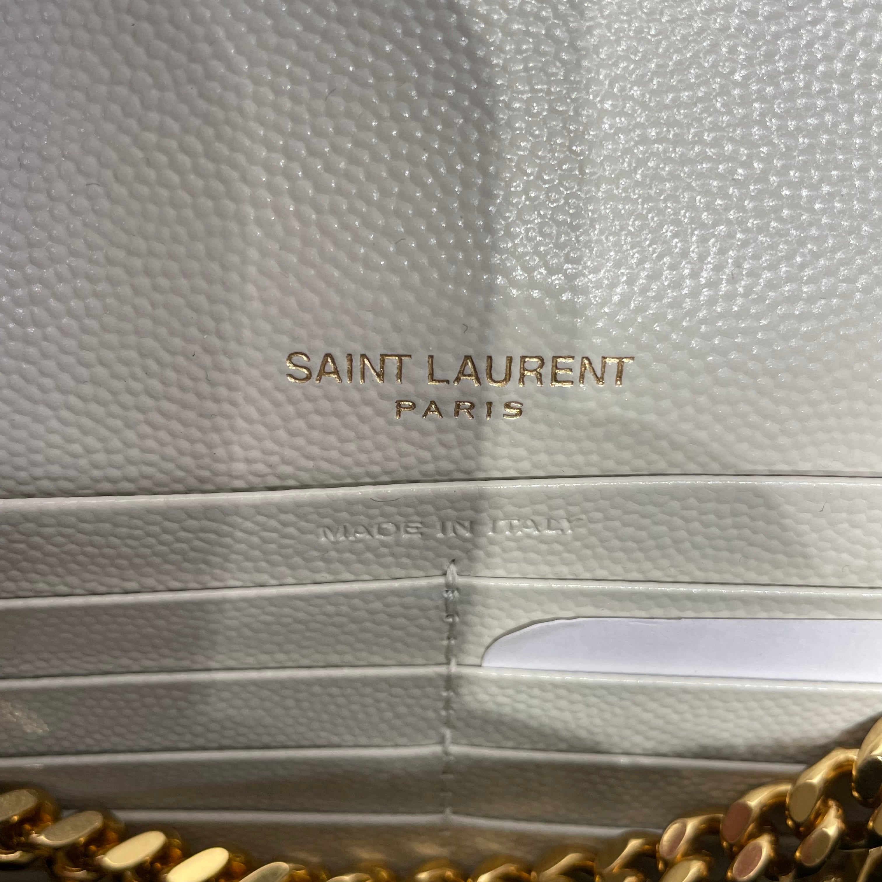 SAINT LAURENT/Cross Body Bag/Leather/WHT/ENVELOPE CHAIN WALLET view 5
