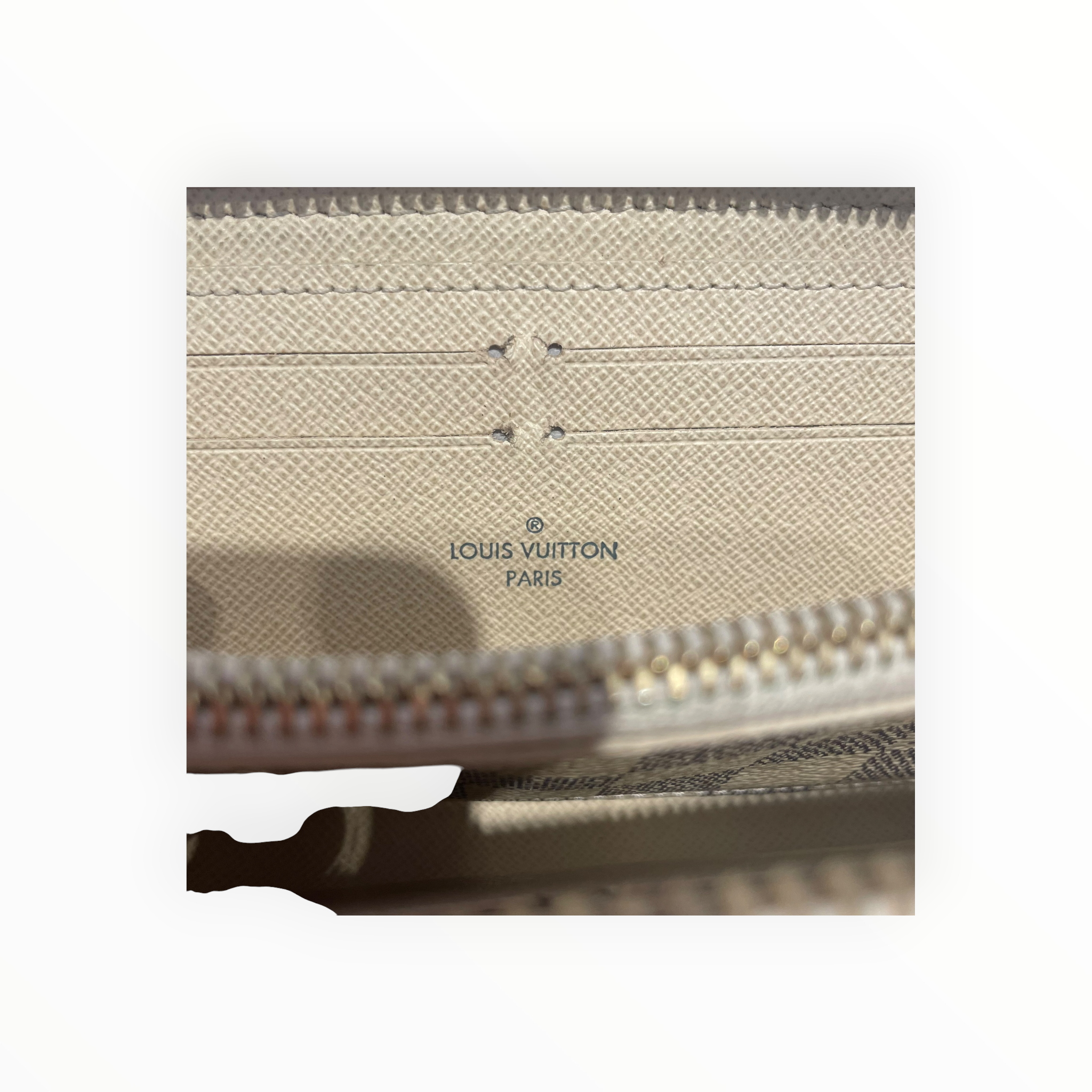LOUIS VUITTON/Long Wallet/Leather/CRM/L's/LV Damier Azur Zippy view 4