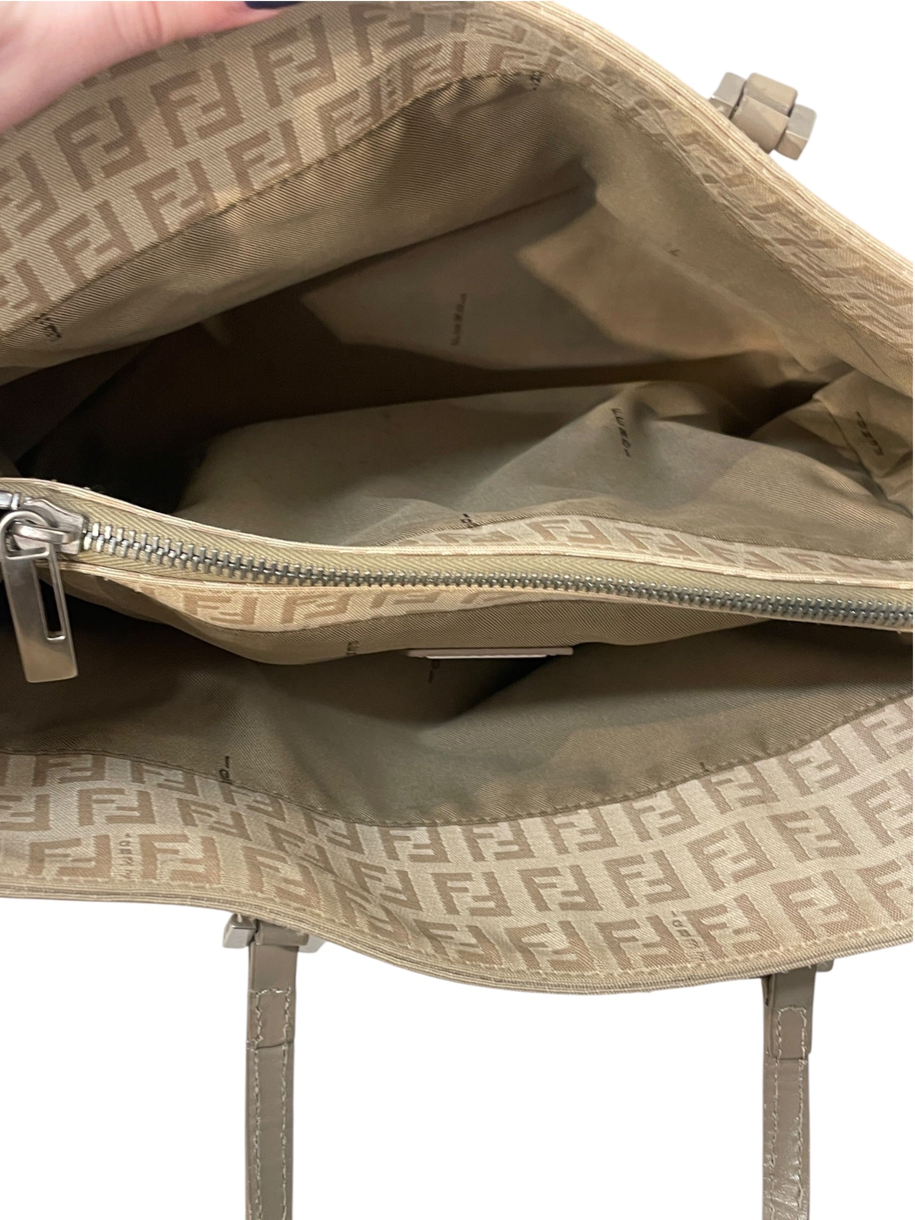 FENDI/Tote Bag/Monogram/BEG/Zucchino FF Canvas Top Handle view 4