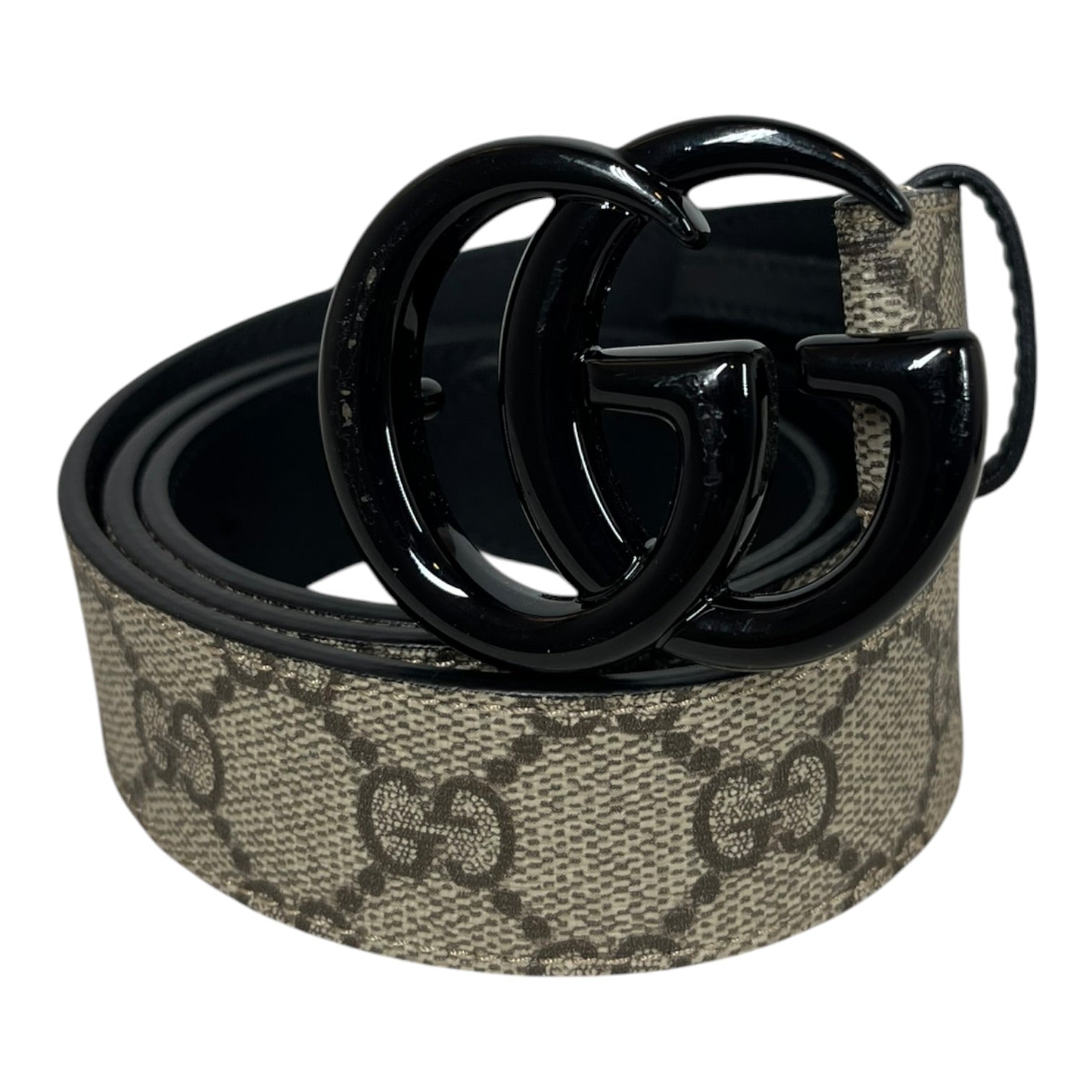 GUCCI/Belt/Monogram/Leather/KHK/L's/GG Marmont Supreme (b) buckle view 1