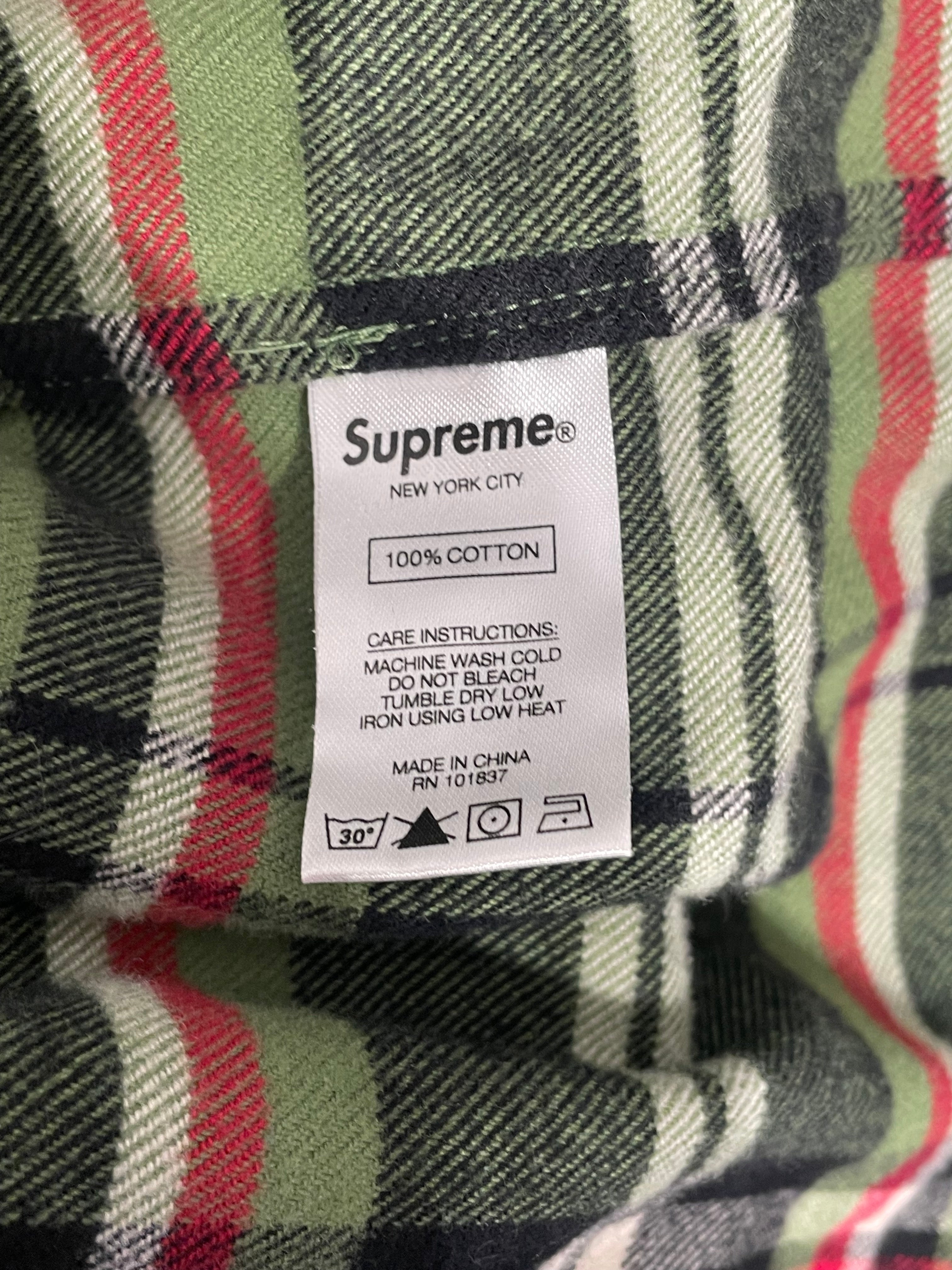 Supreme/Flannel Shirt/L/GRN/Stripe/ view 4