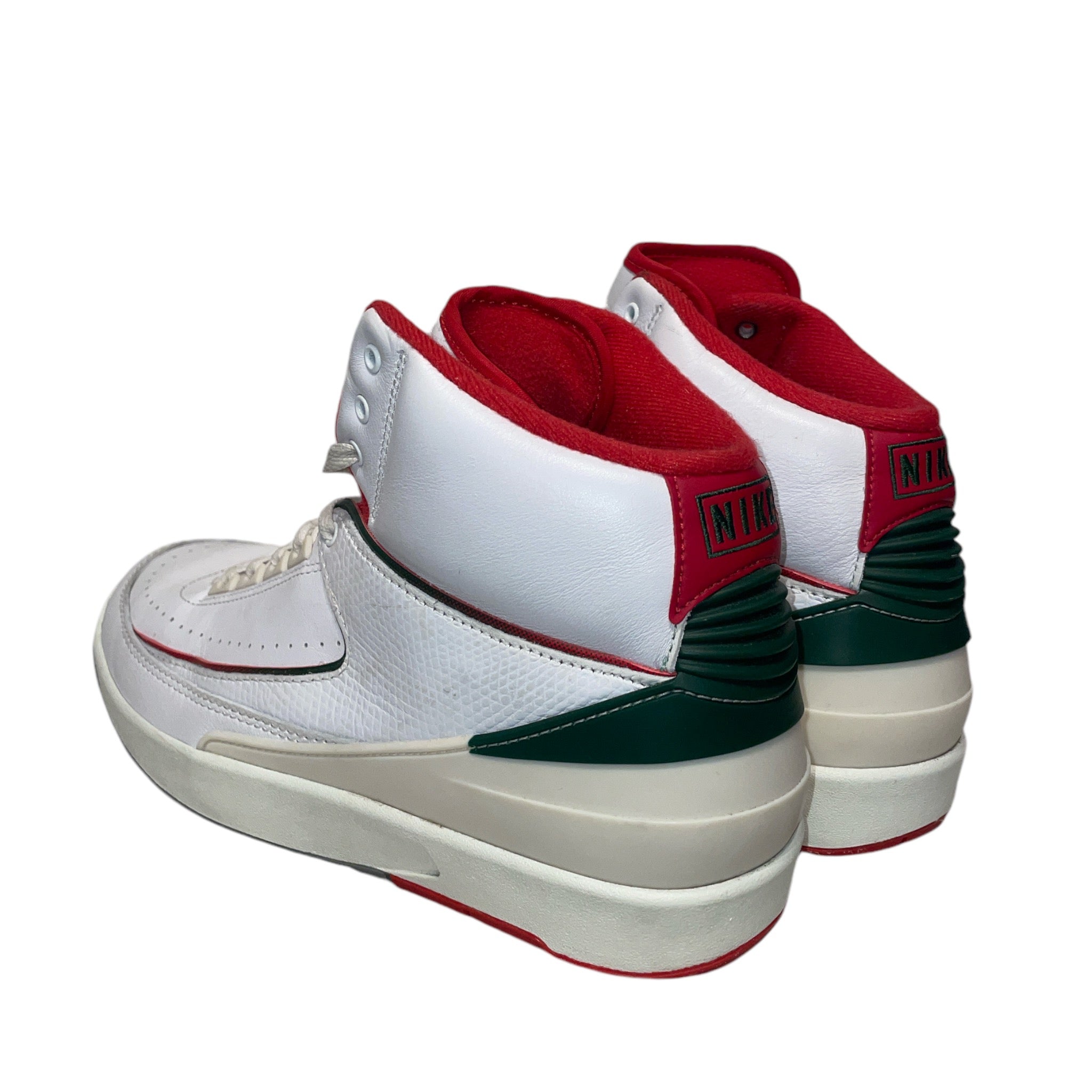 Jordan/Hi-Sneakers/US 10/Leather/WHT/RETRO 2/RED-WHT-GRN view 2