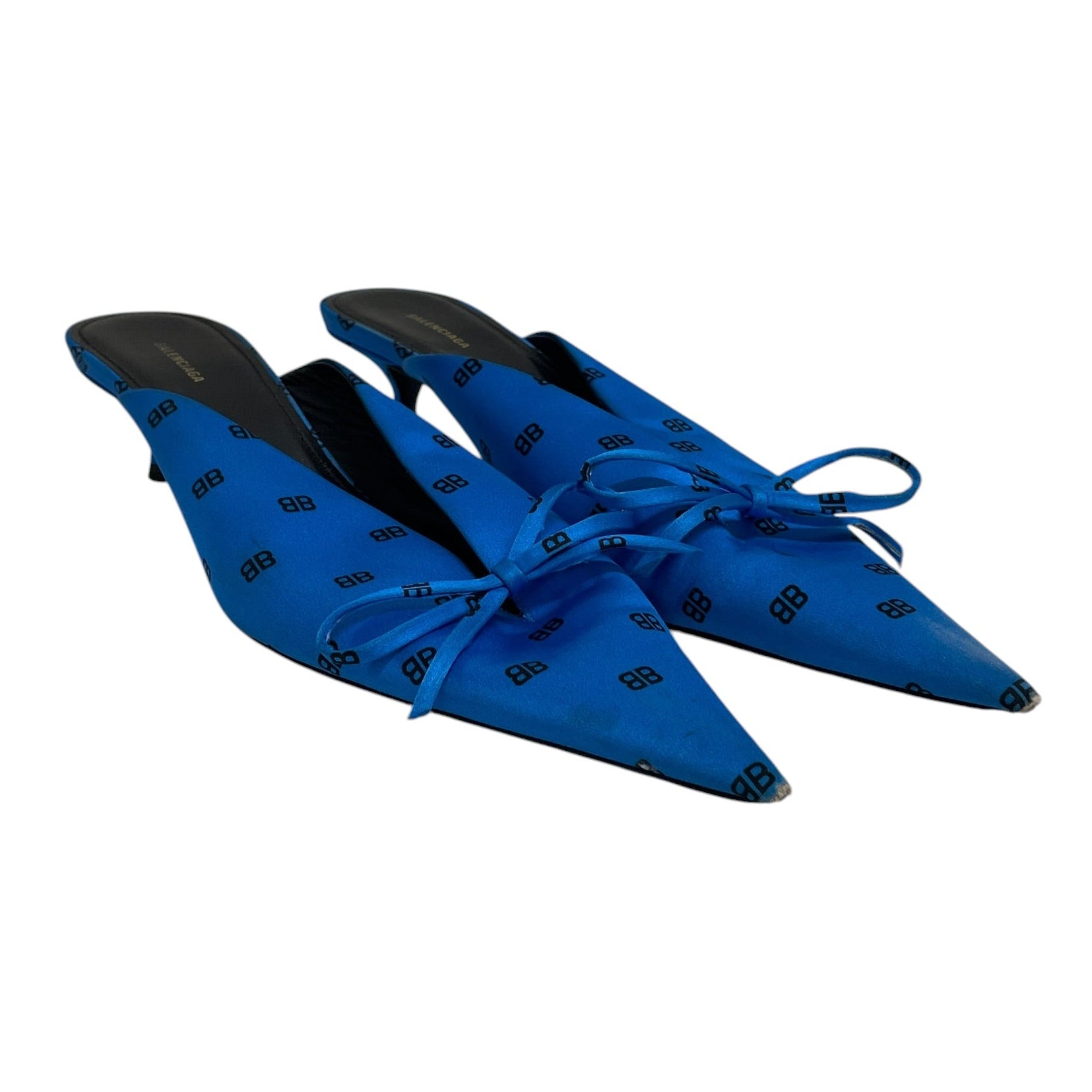 BALENCIAGA/Heels/US 7/Monogram/BLU/KITTEN HEEL BOWS view 1