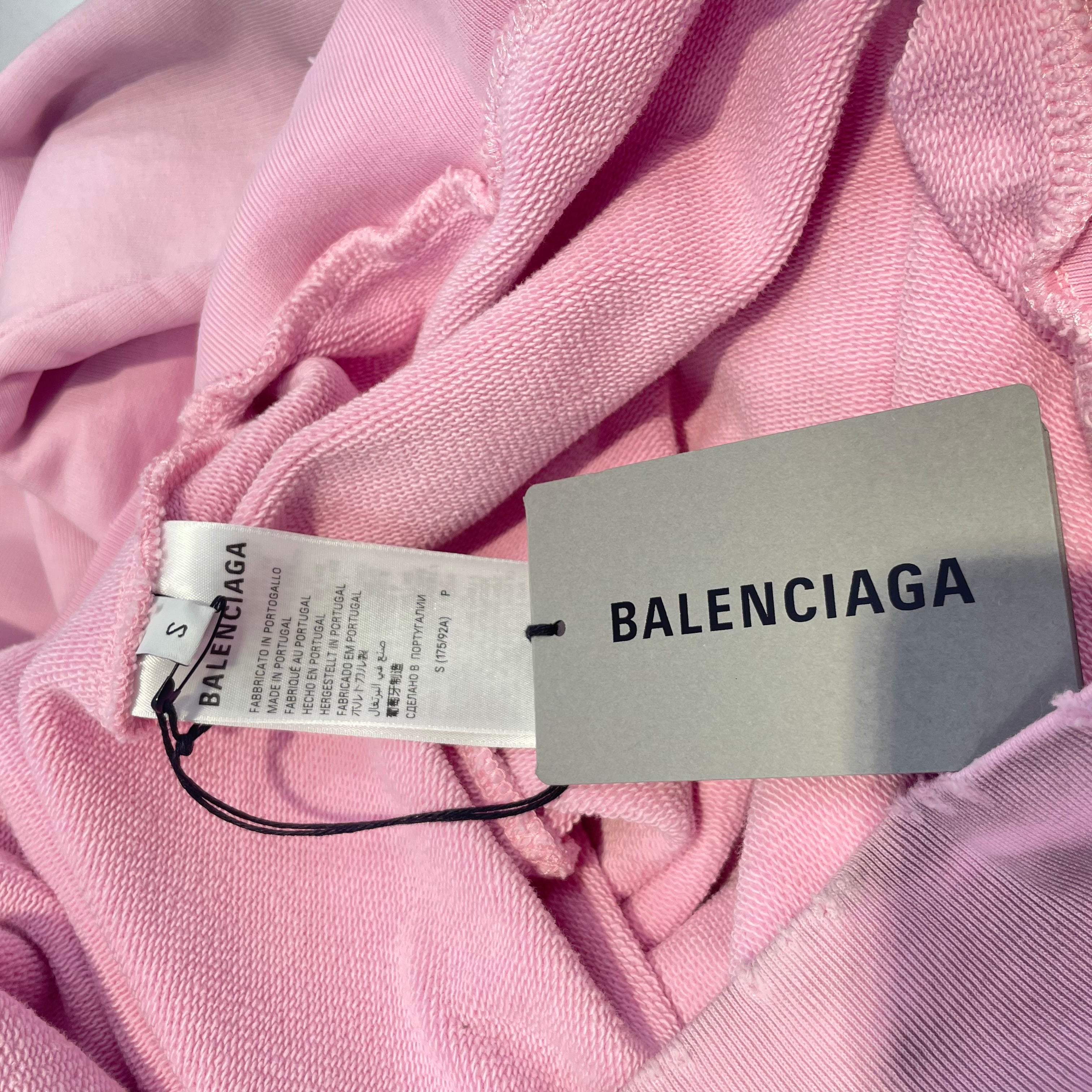 BALENCIAGA/Hoodie/S/Nylon/PNK/Distressed/gothic sleeves view 4