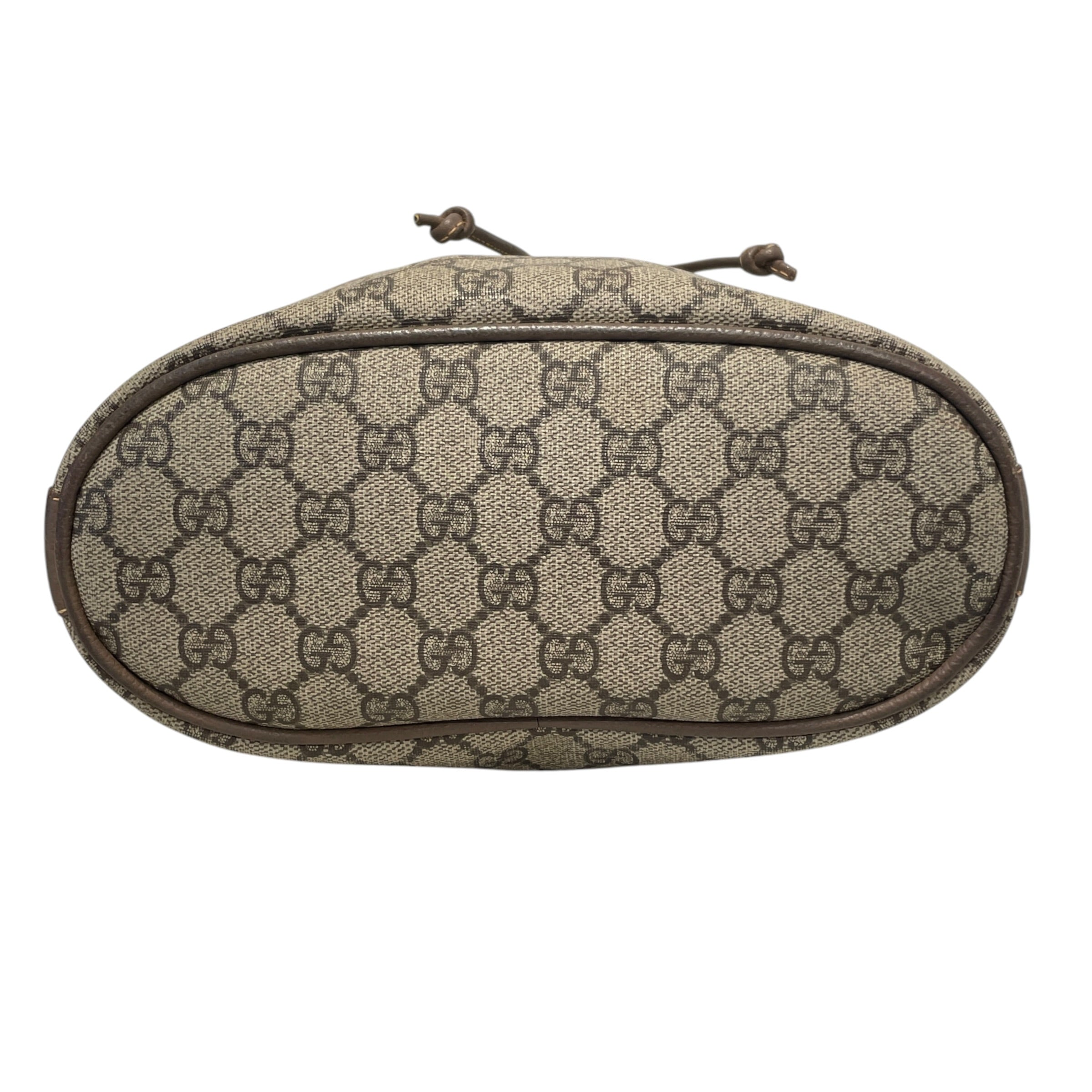 GUCCI/Cross Body Bag/Monogram/Leather/BRW/Supreme Bucket Bag view 3