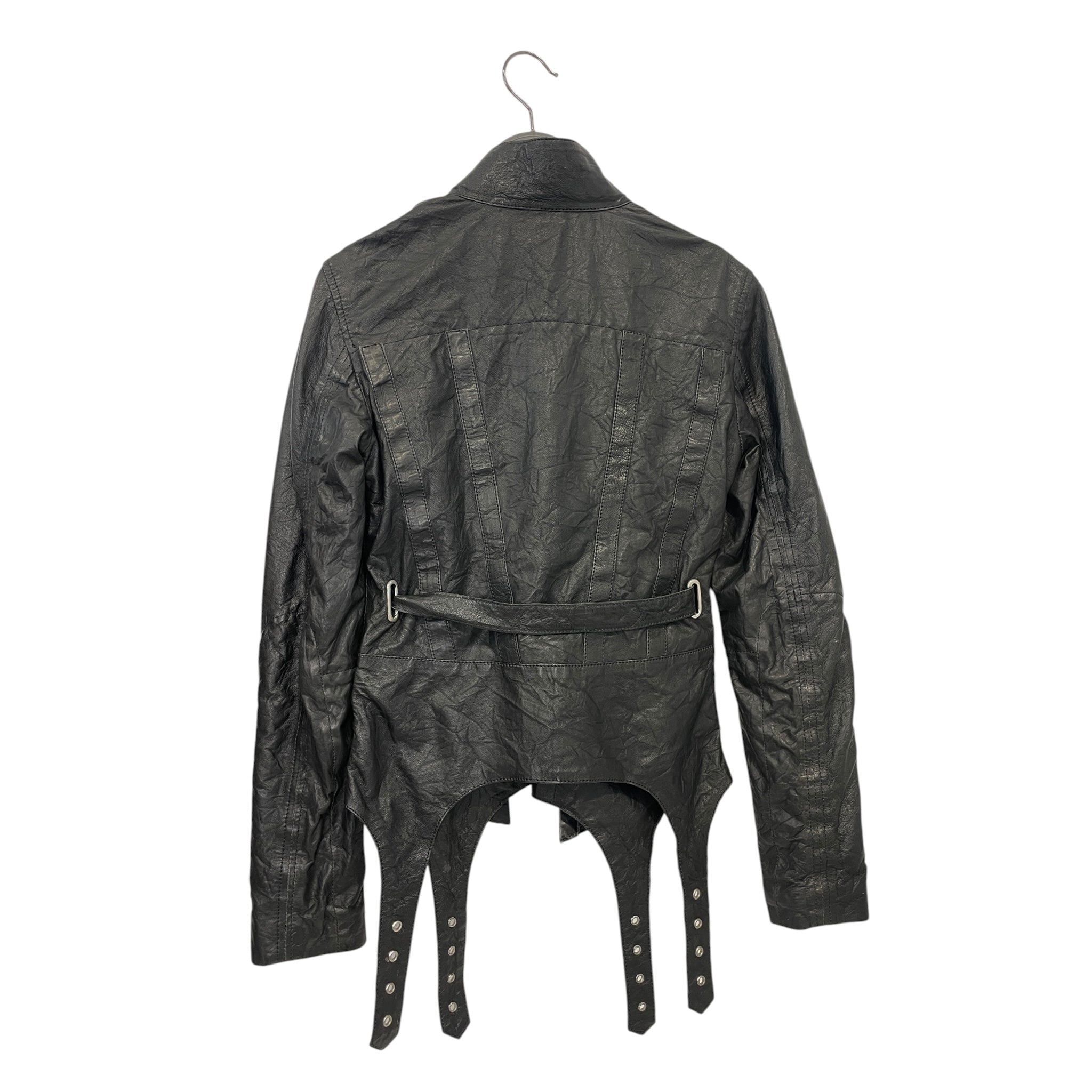 NOBRAND/Leather Jkt/S/Lambskin/BLK/harness leather jacket view 2