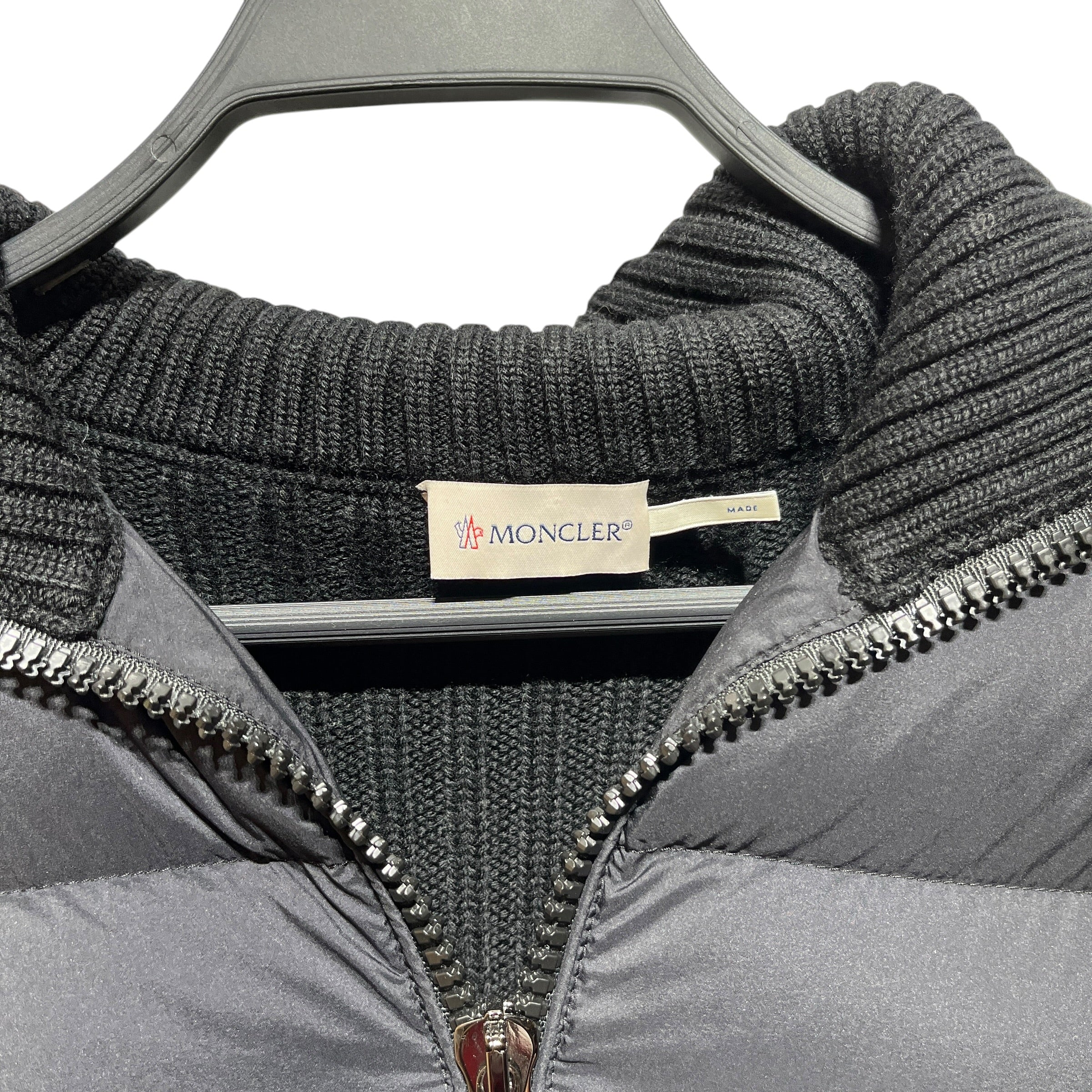 MONCLER/Puffer Jkt/M/Nylon/BLK/ribbed sleeve + collar view 3
