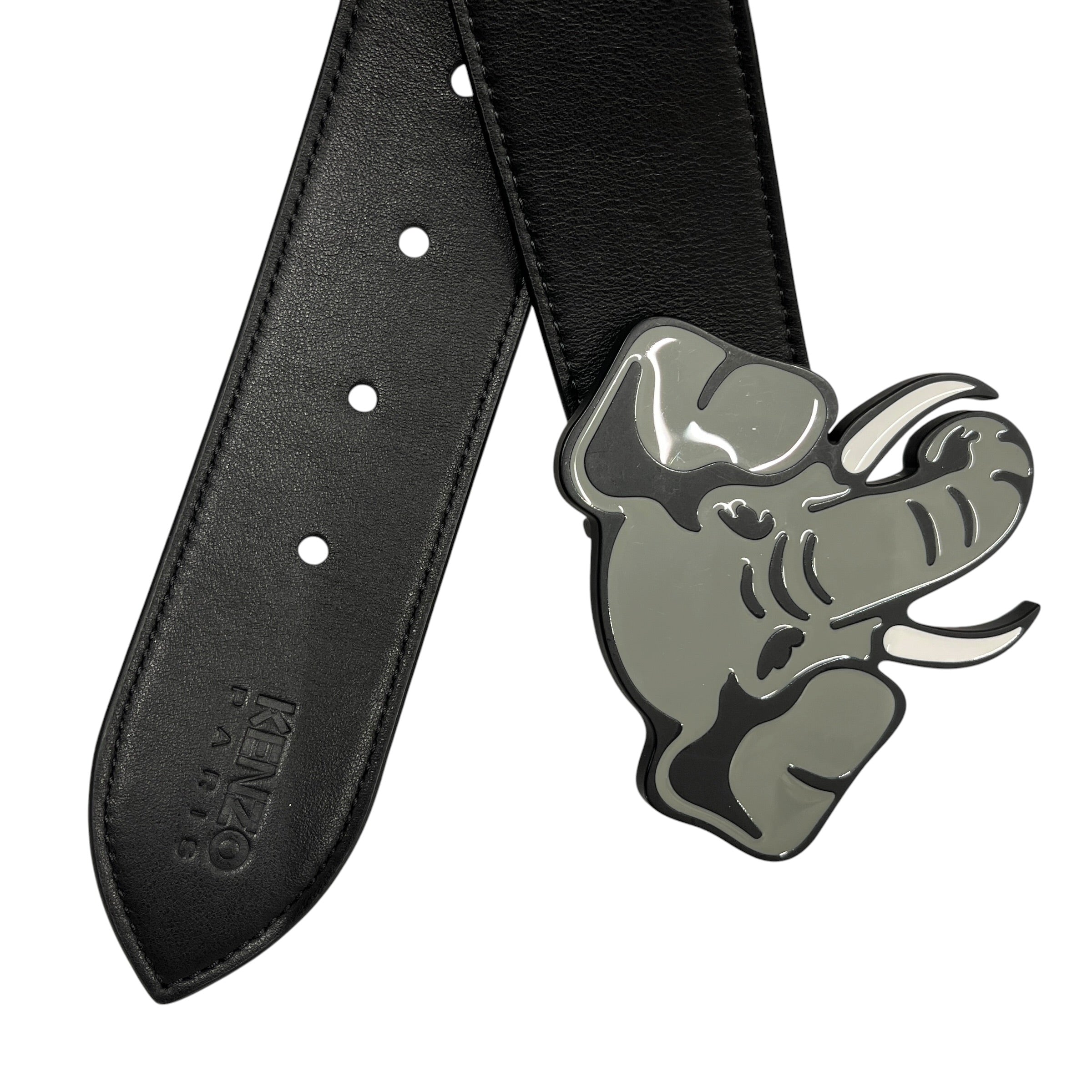 KENZO/Belt/Leather/BLK/GREY ELEPHANT view 2