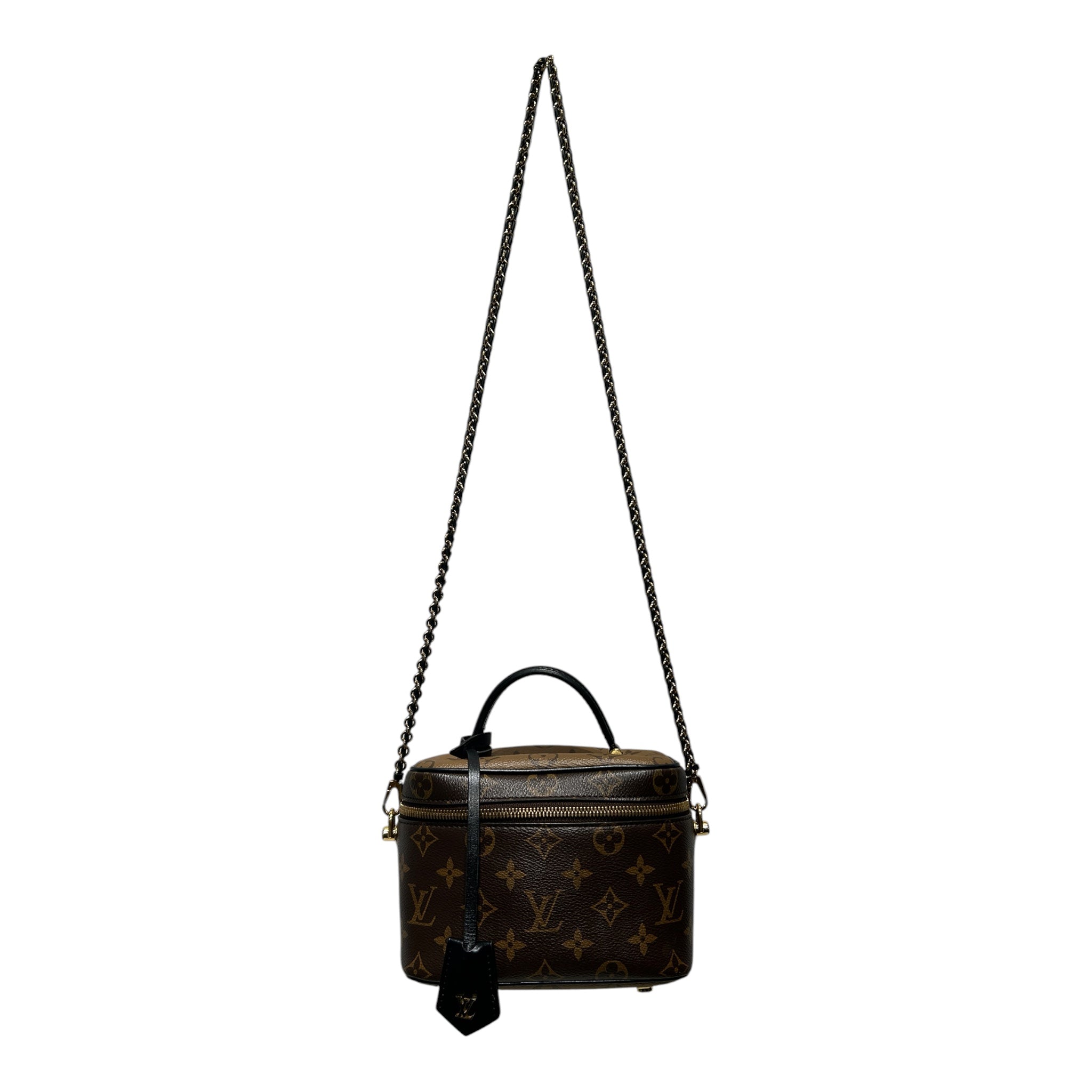LOUIS VUITTON/Basket Bag/Leather/BRW/monogram reverse view 1