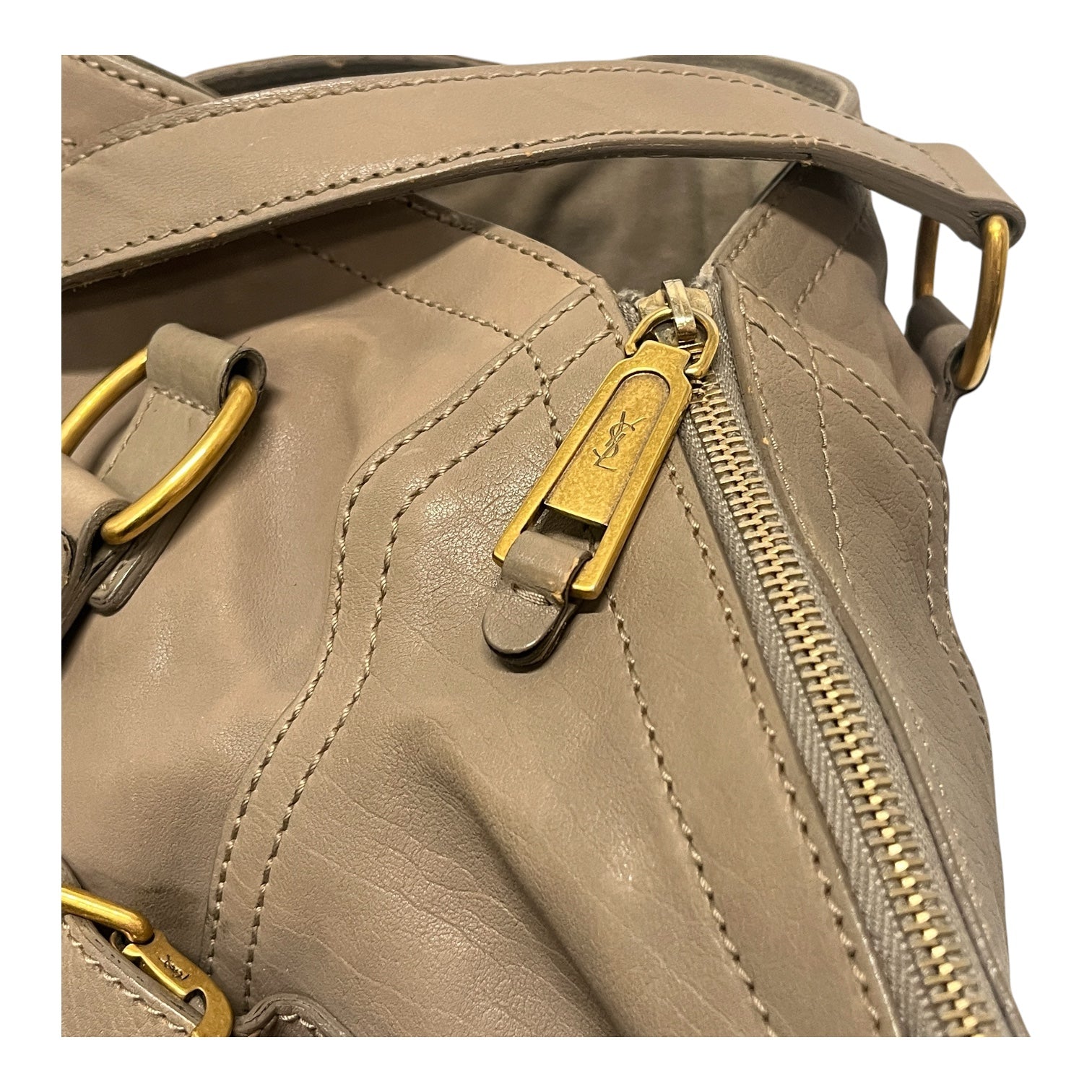 YVES SAINT LAURENT/Tote Bag/Leather/BEG/downtown bag view 5