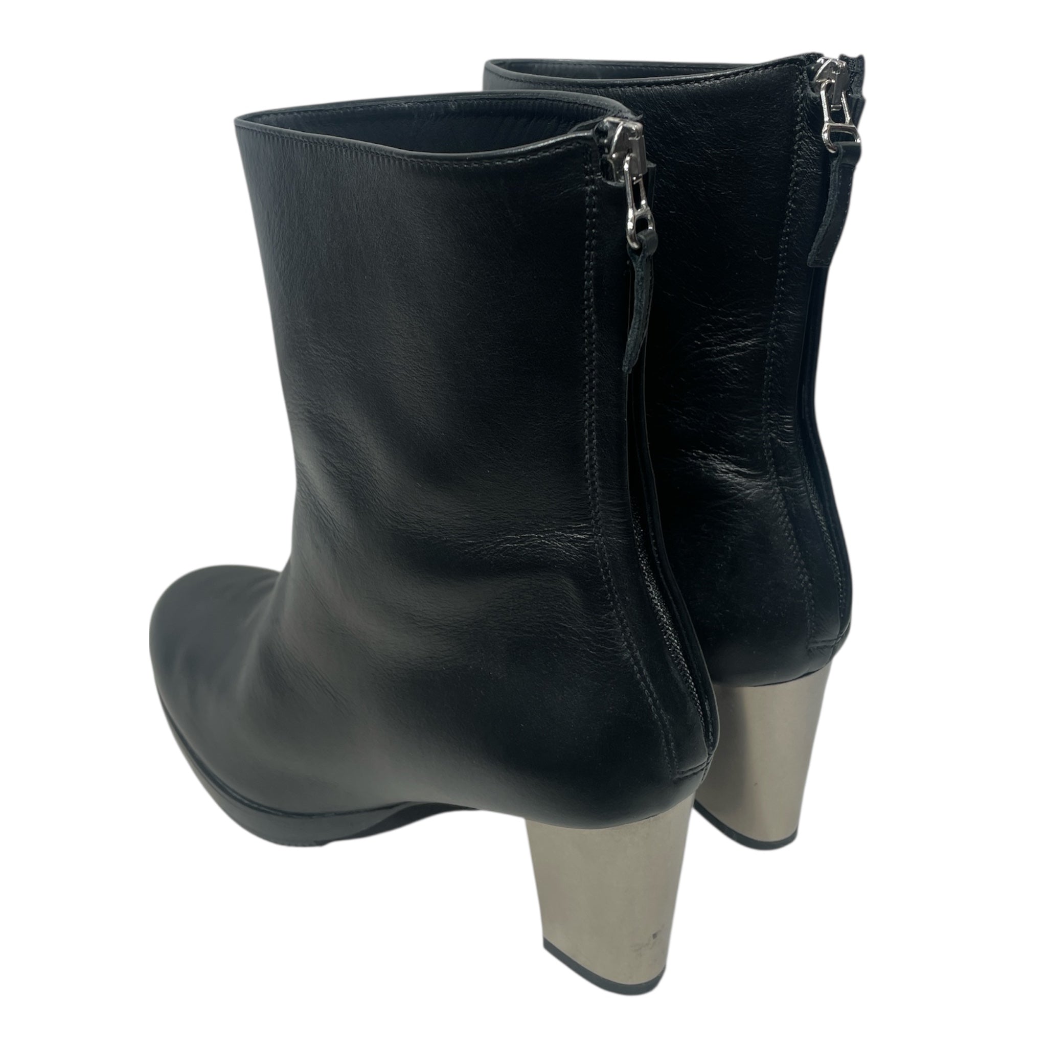 Helmut Lang/Heels/EU 40/Leather/BLK/Metal Heels Back Zipper view 2
