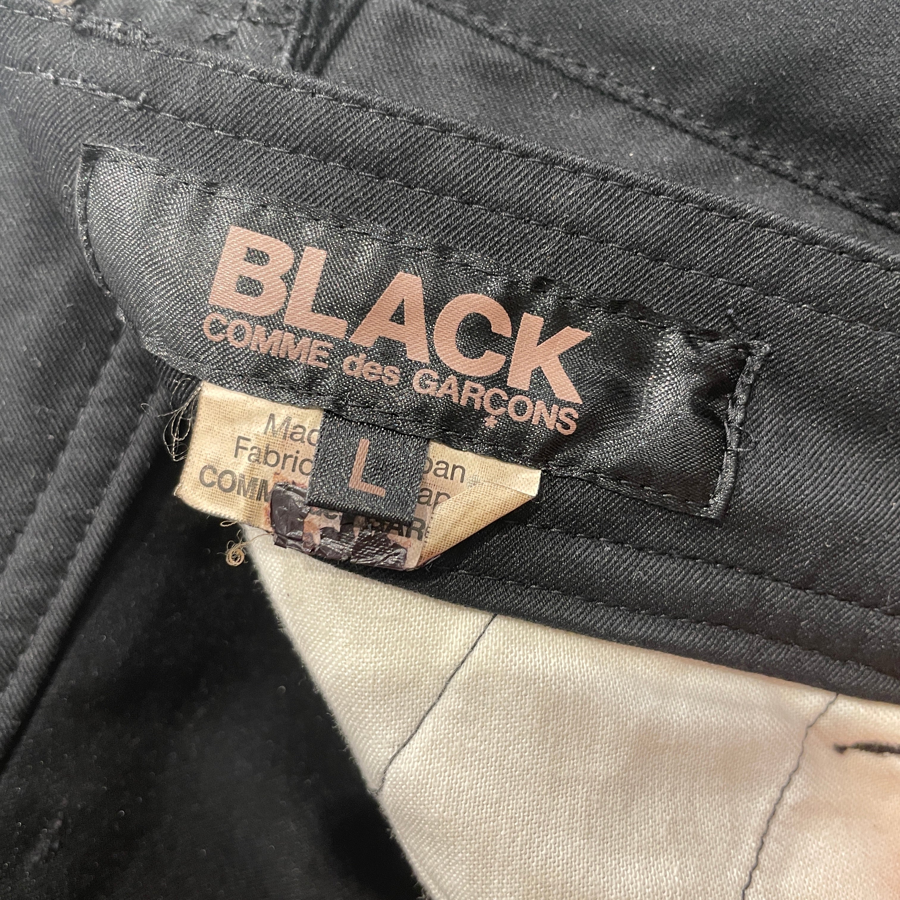 BLACK COMME des GARCONS/Pants/L/Cotton/BLK/BOTTOM ZIPPERS view 4