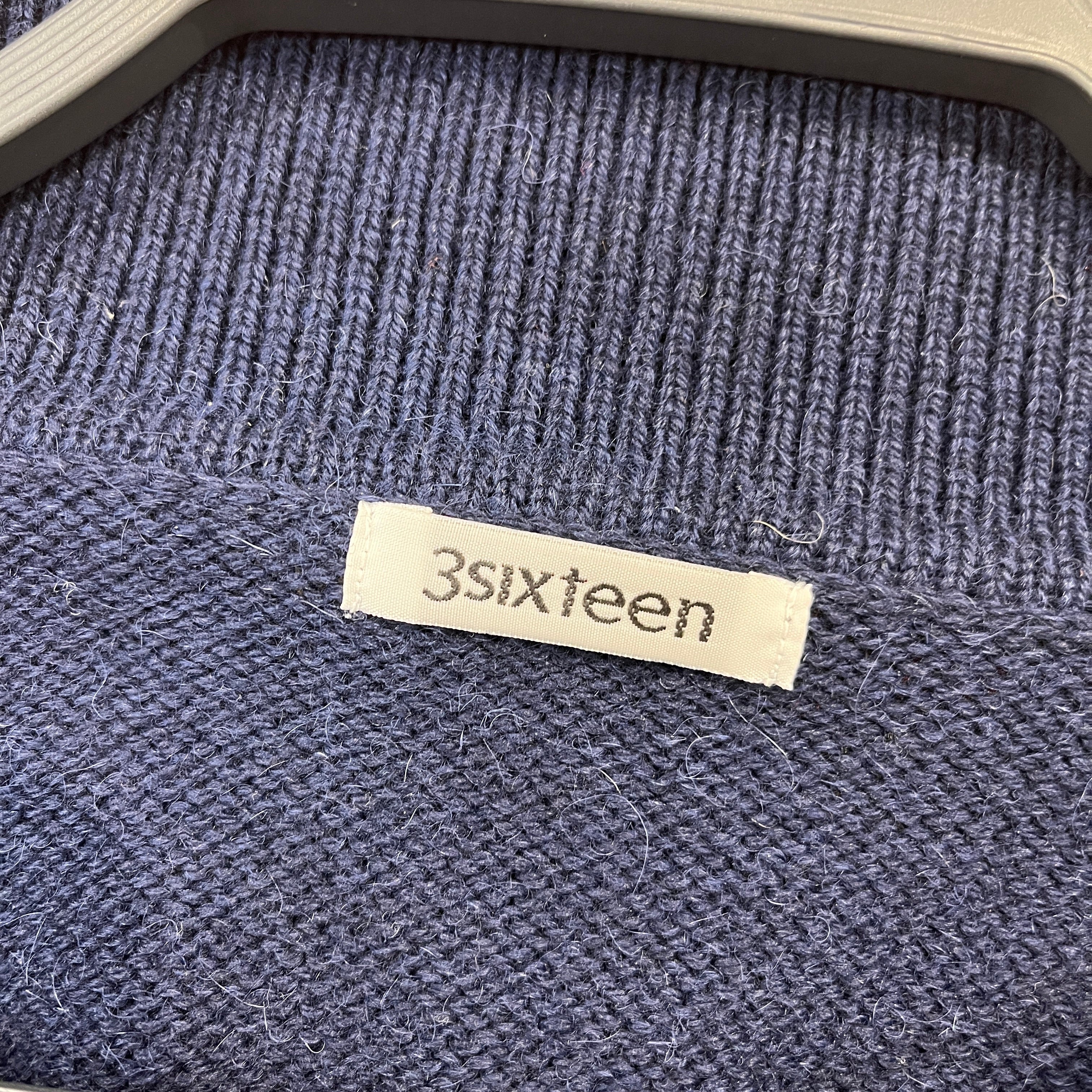 3sixteen/LS T-Shirt/L/Cotton/NVY/collared ls view 3
