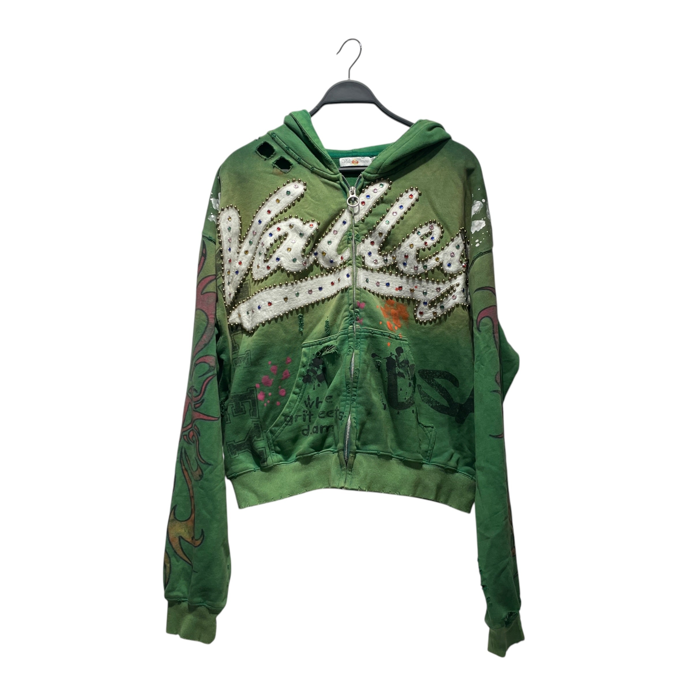 Vale/Zip Up Hoodie/XL/All Over Print/Cotton/GRN/Inferno Zip view 1